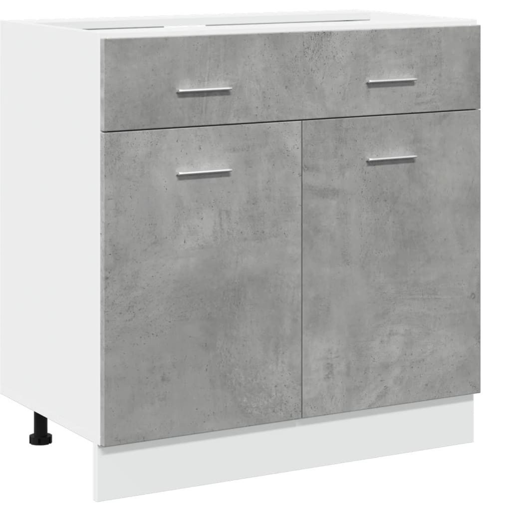 vidaXL Unterschrank Schubunterschrank Küchenschrank Betongrau 80x46x81,5 günstig online kaufen