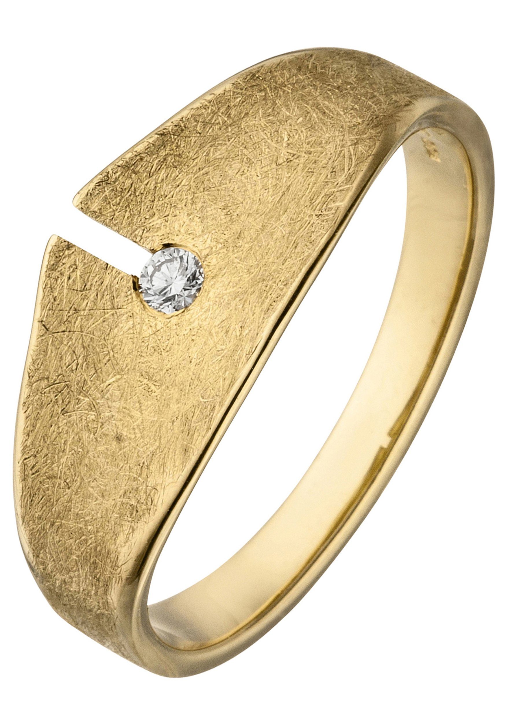 JOBO Fingerring, 585 Gold mit Diamant 0,...
