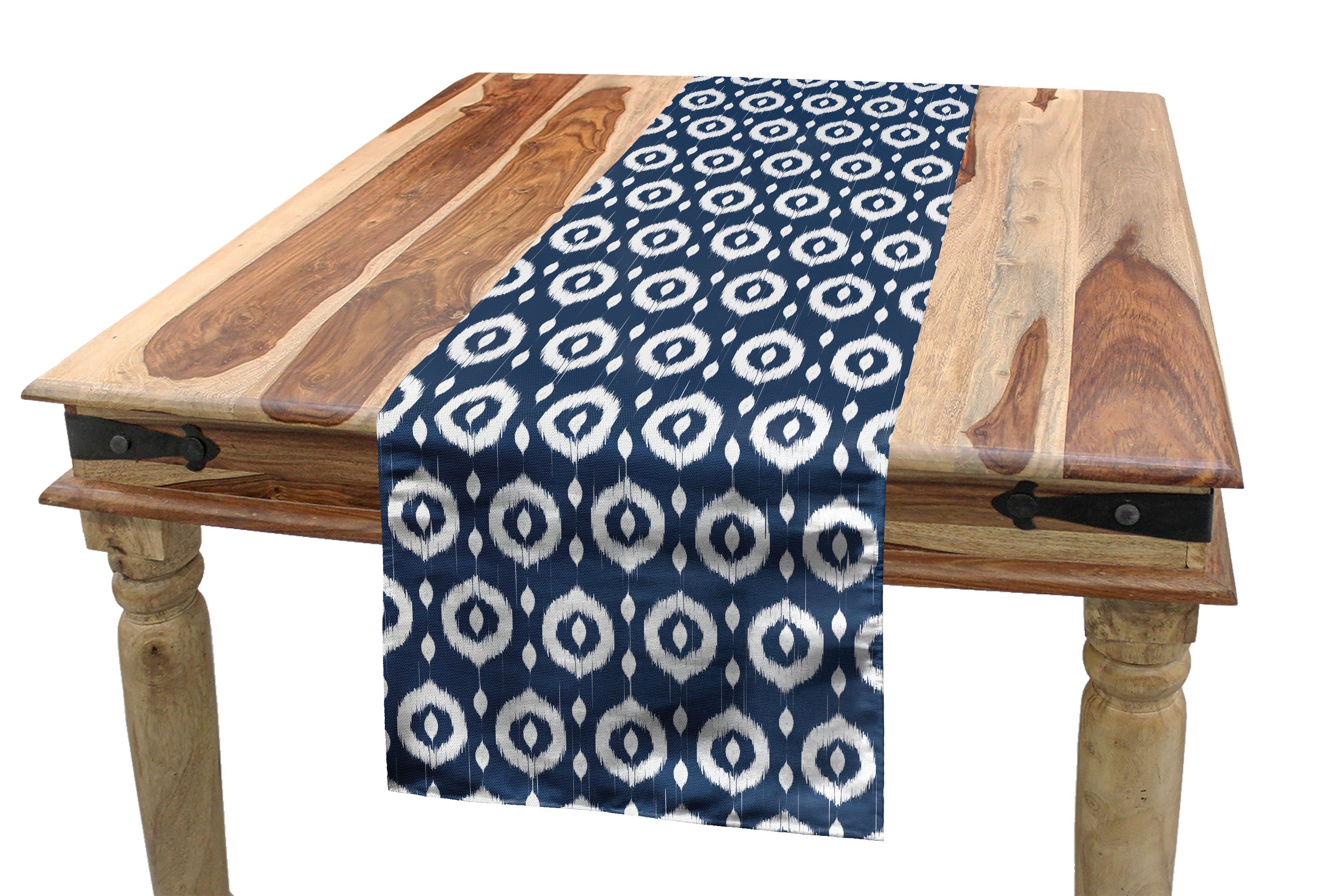 Kreis-Punkte Tischläufer, Esszimmer Dekorativer Küche Rechteckiger Tischläufer Asian Ikat Abakuhaus