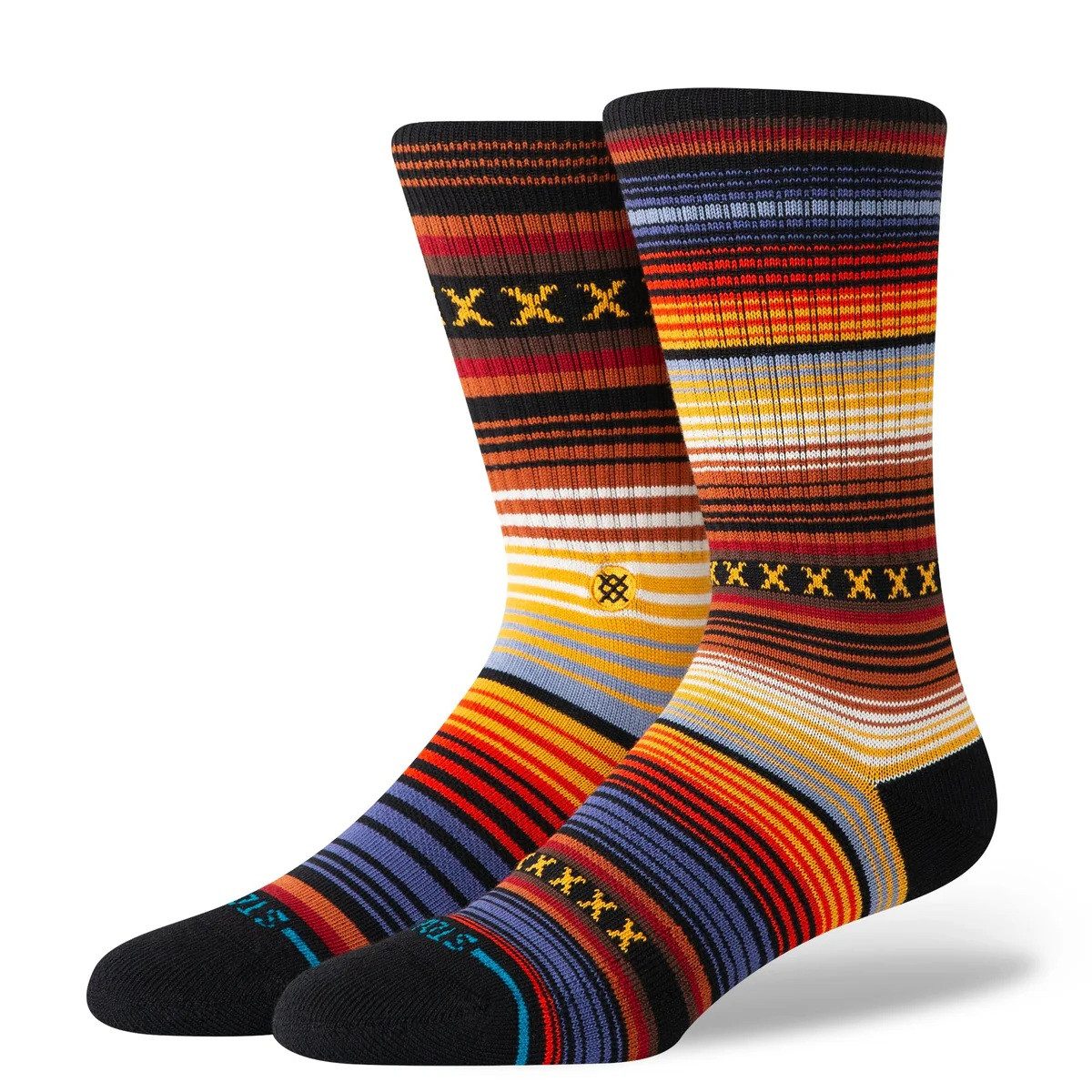 Stance Socken Tagessocke Crew Curren Staple indigoblau/bunt/gelb - 1 Paar günstig online kaufen