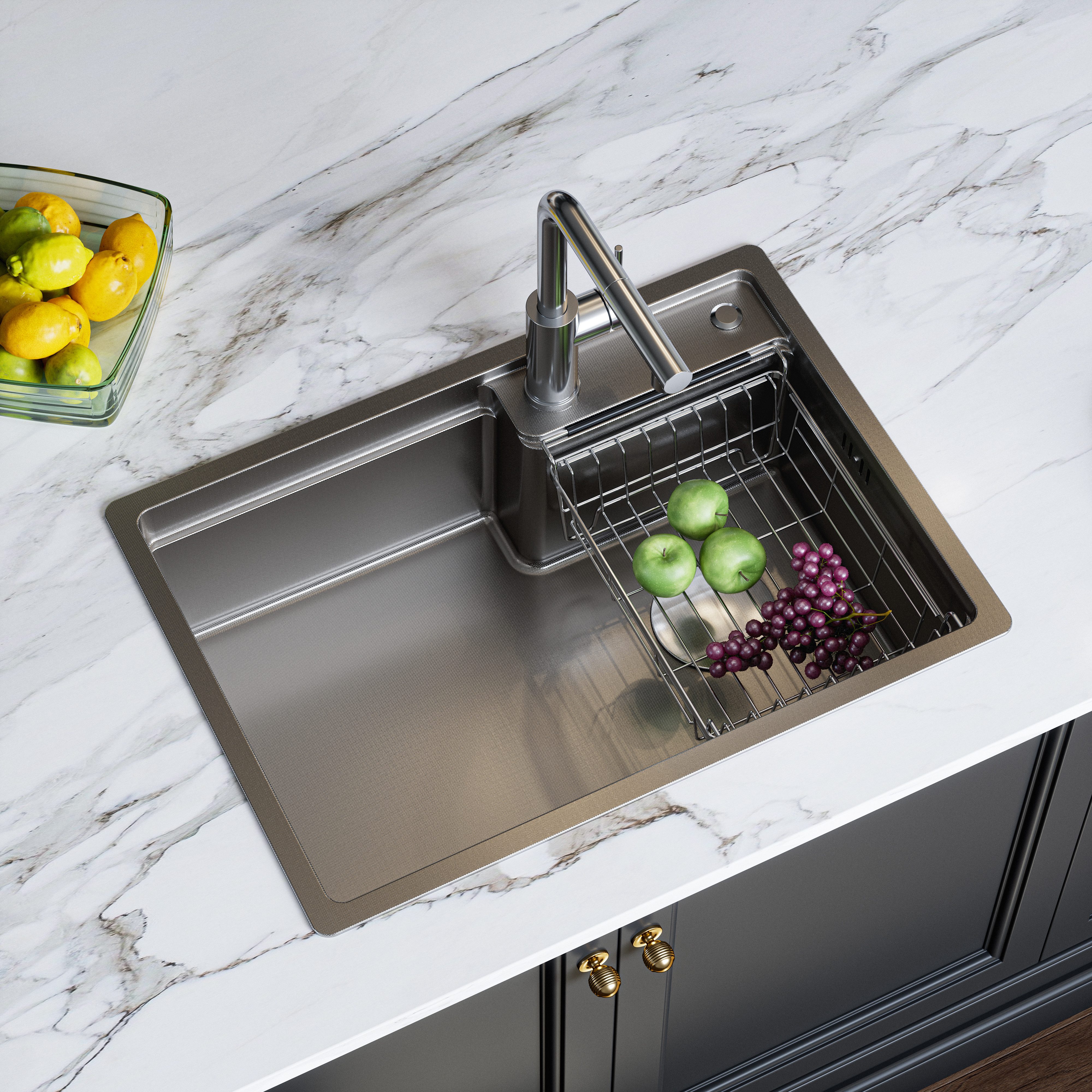 HOROW Küchenspüle Einbauspüle Spülbecken Edelstahl Spüle, 62/44 cm, 62 x 44 günstig online kaufen