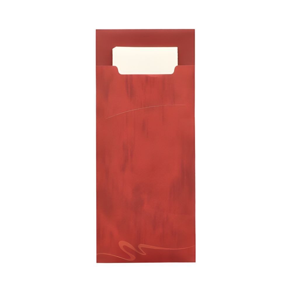 PAPSTAR Papierserviette Bestecktaschen 20 cm x 8,5 cm bordeaux inkl. weißer Serviette 520 Stk – Bild 2 von 2