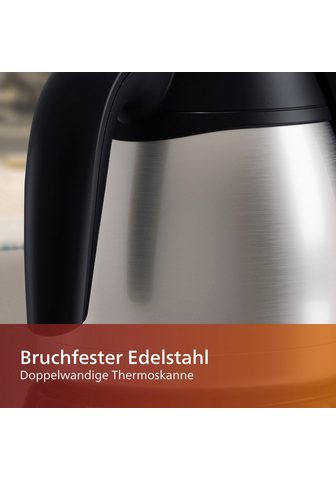 Philips Kavos virimo aparatas su filtru Gaia HD7546/20 Viva Collection 12l Kavinukas Papierfilter 1x4 su Thermokanne Tropfstopp ir Abschaltfunktion silber