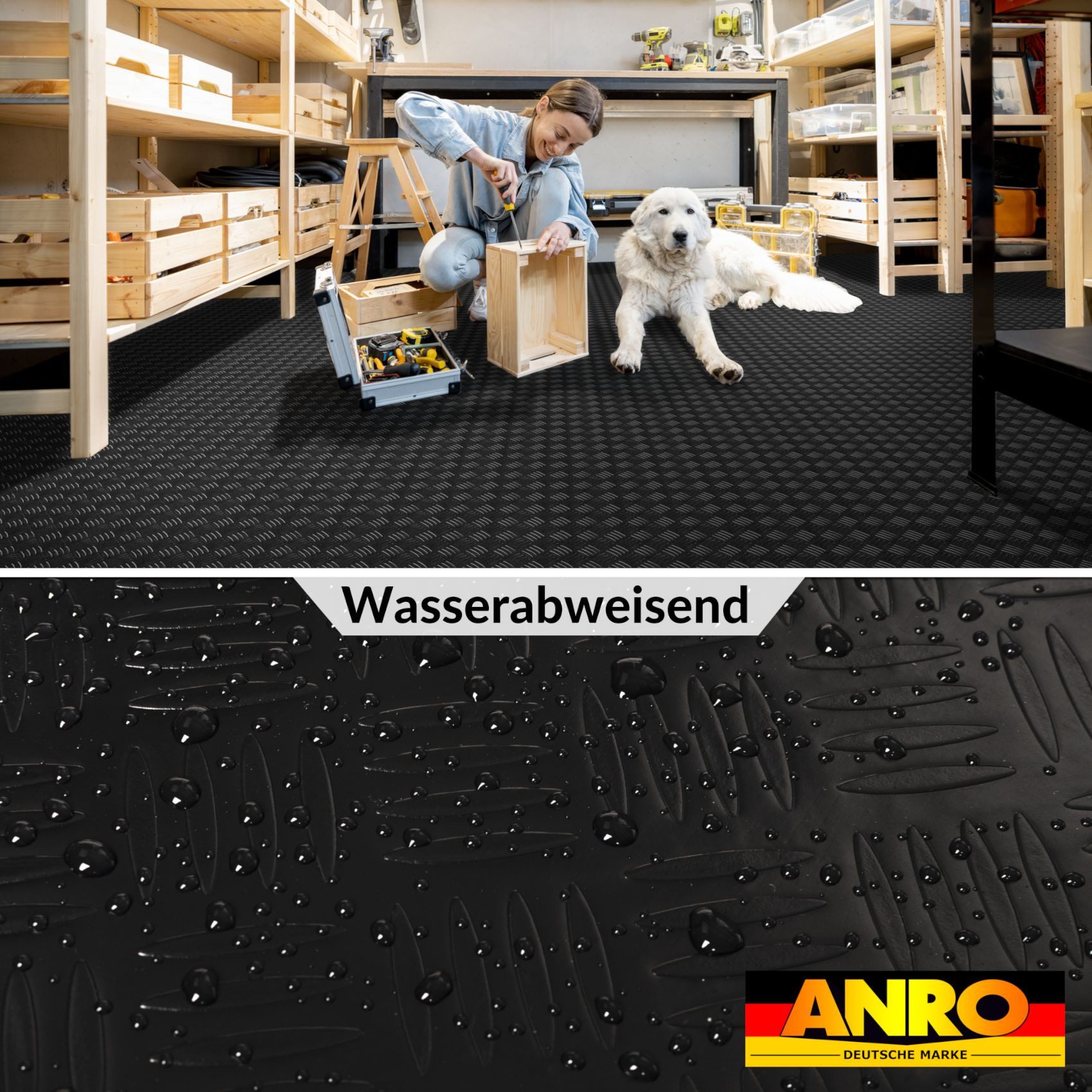 ANRO Vinylboden IMOS Bodenbelag Starker Linoleum PVC-Bodenbelag gerollt, Feuchtigkeitsbarriere feine Optik, Wasserbeständig Langlebig PVC Matte in Größe: 100x140cm