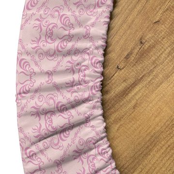 Abakuhaus Tischdecke Rundum-elastische Stofftischdecke, Rosa Damast Thin zarte florale