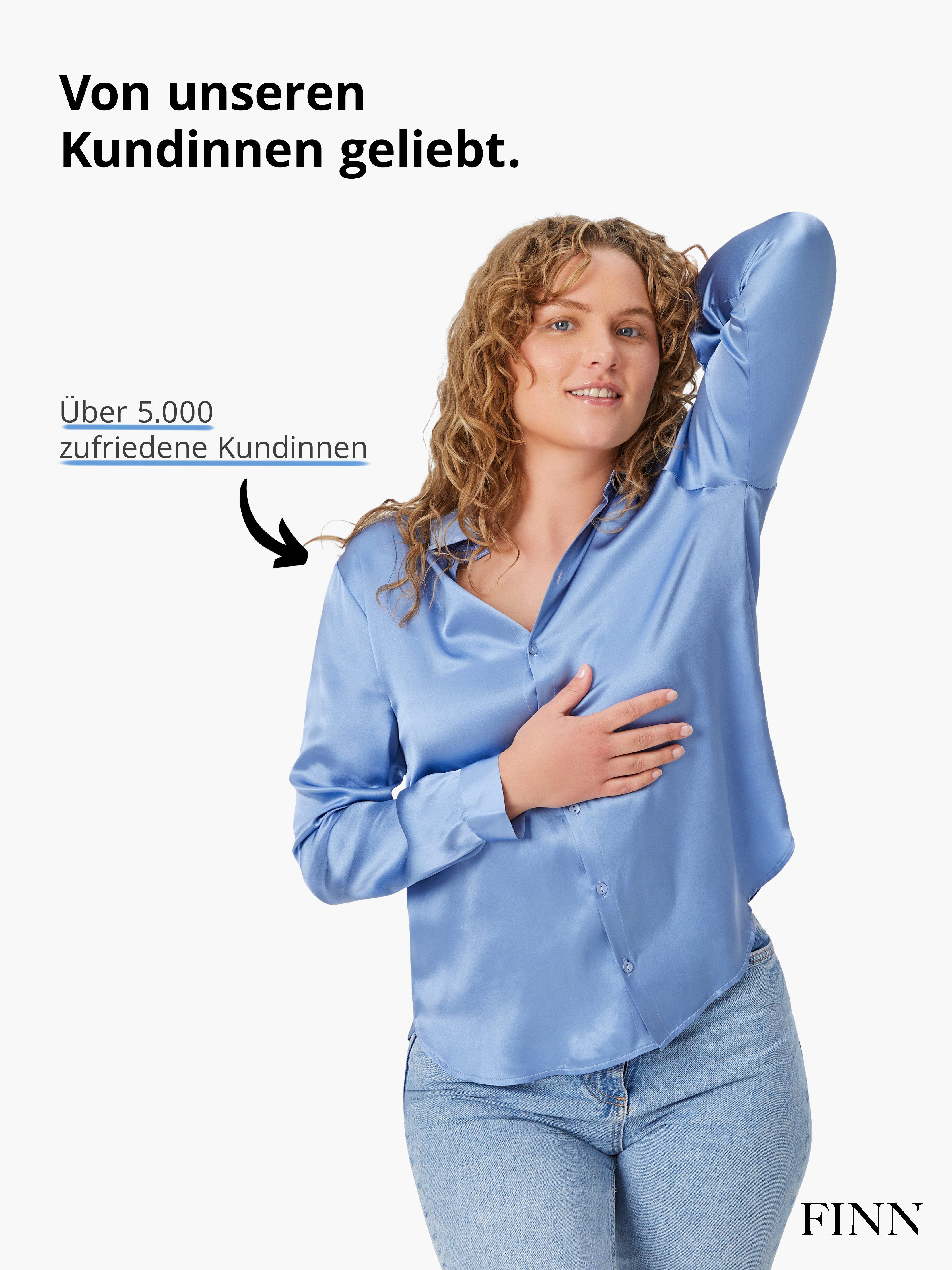 FINN Design Unterhemd Anti-Schweiß Shirt Damen mit integrierten Achselpads Schutz vor Schweißflecken und Schweißgeruch – Bild 5 von 5