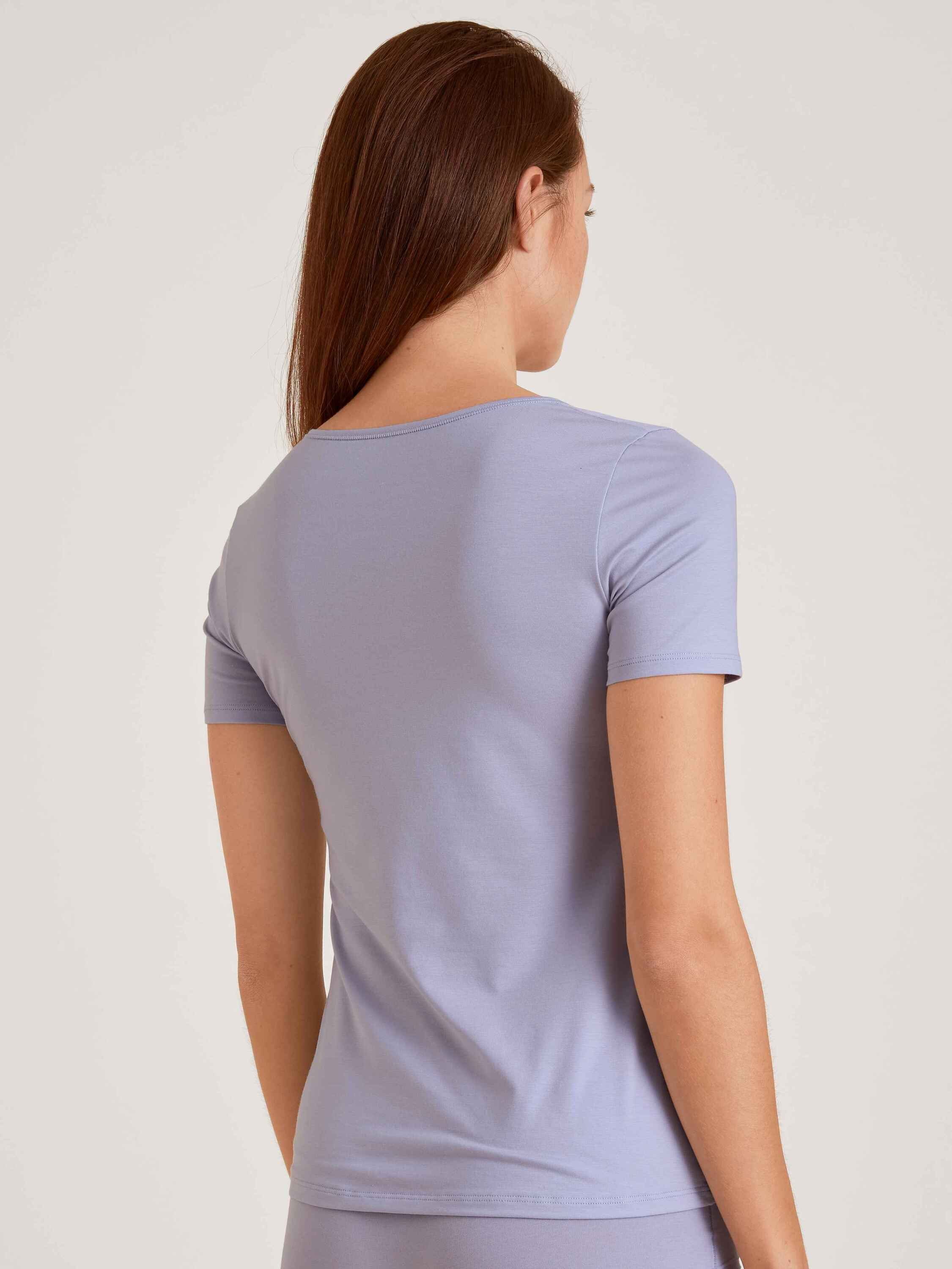 Rundhals lavender CALIDA T-Shirt, lanquid (1-St) Unterziehshirt
