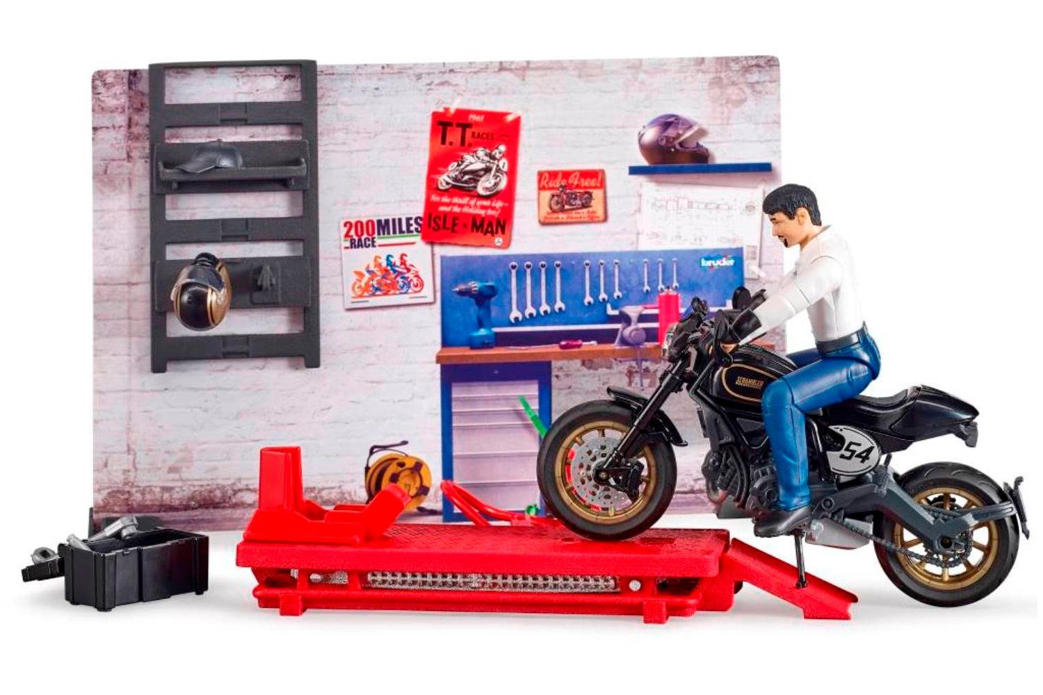 Bruder® Spielzeug-LKW bworld Motorrad-Werkstatt 62101 Motorrad, günstig online kaufen