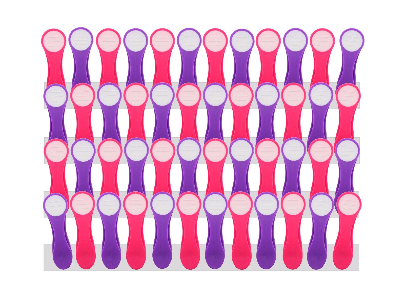 trendfinding Wäscheklammern 48 Wäscheklammern mit Federn aus Edelstahl und Soft Grip Lila-Pink, Langlebigkeit durch Federn aus Edelstahl, neueste Klammertechnik
