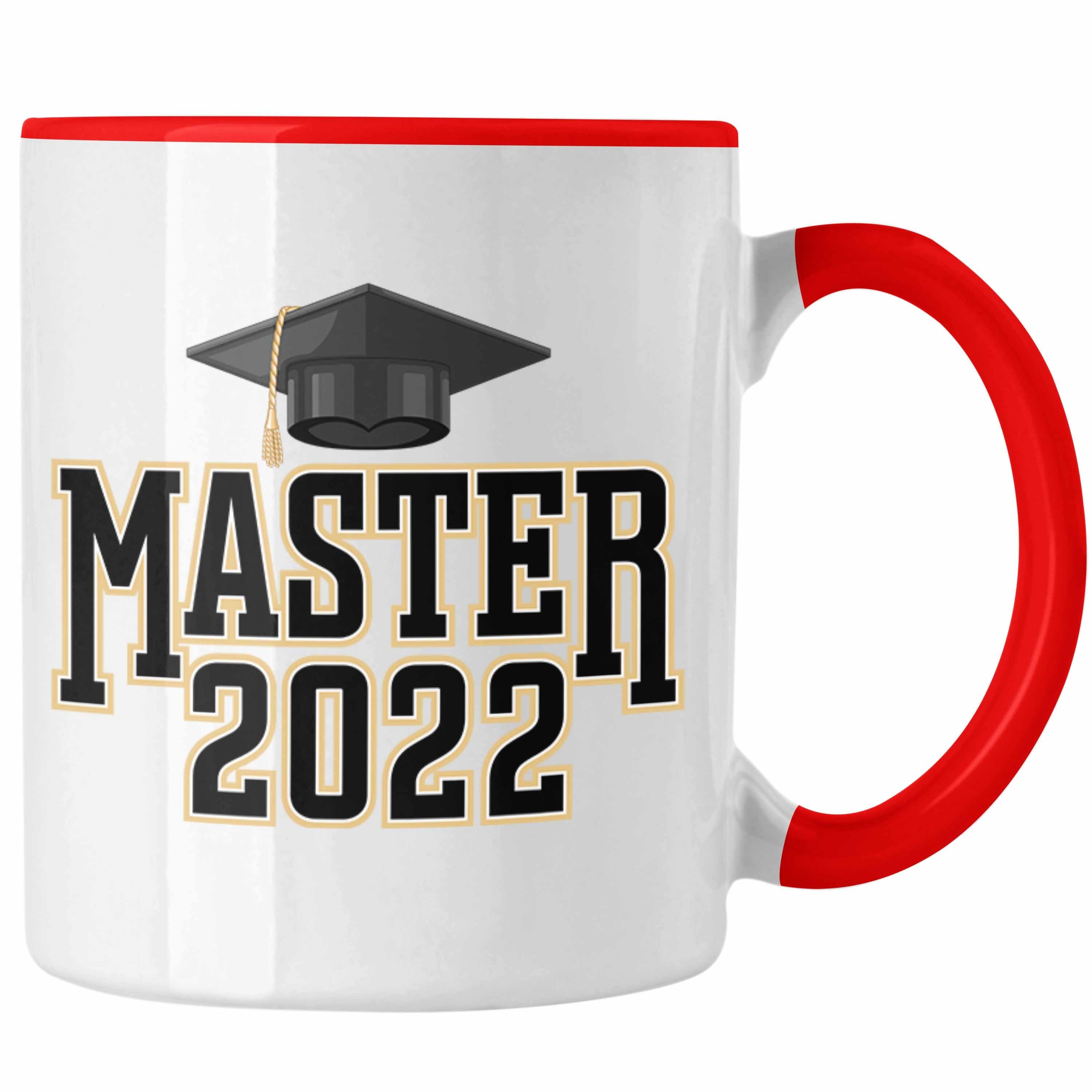 Trendation Tasse Trendation - Master 2022 Abschluss Geschenk Tasse Bestanden Studium Prüfung Graduation Rot