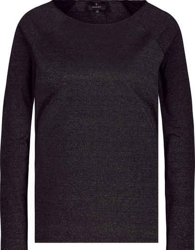 Monari Rundhalspullover Pullover schwarz