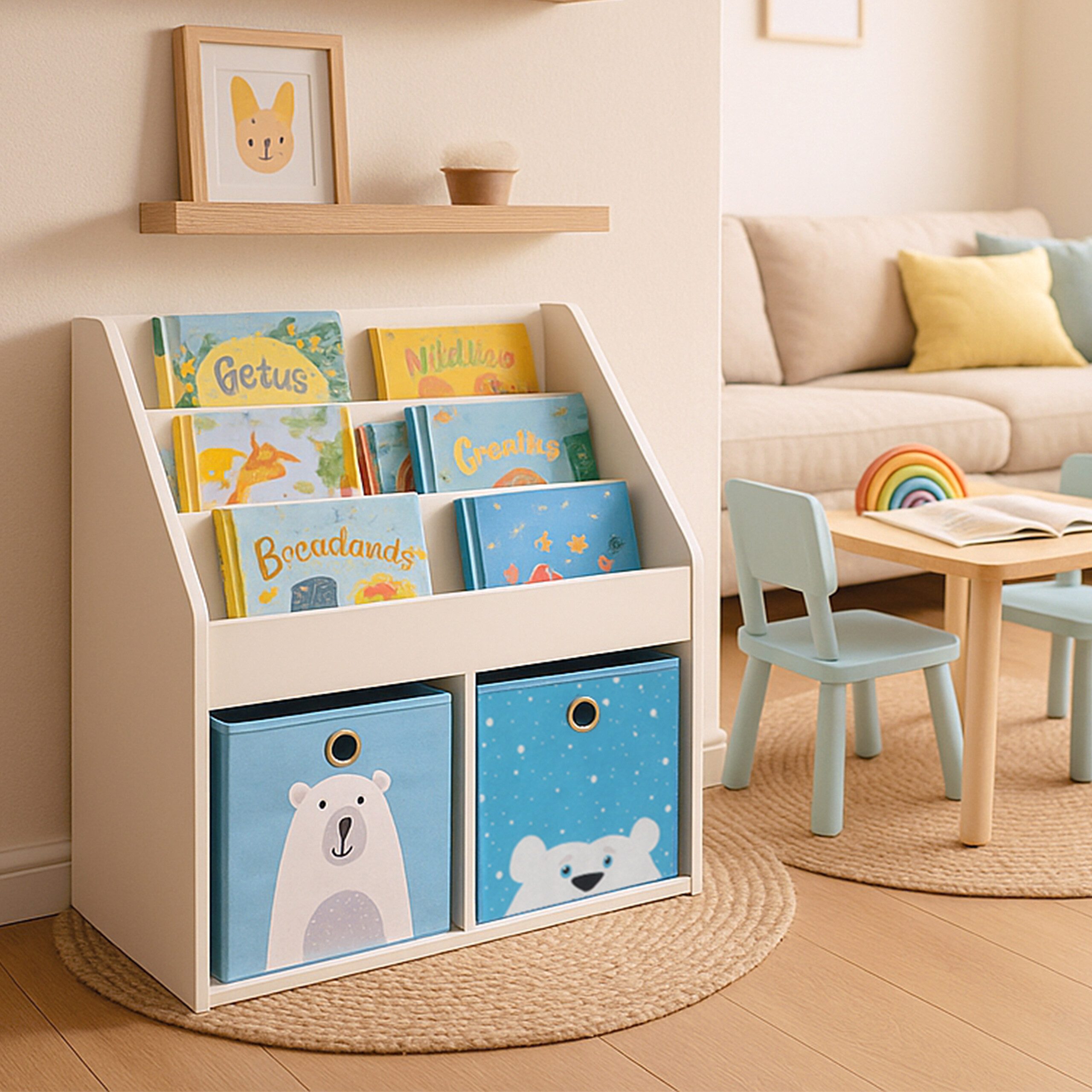 relaxdays Bücherregal für Kind, weiß