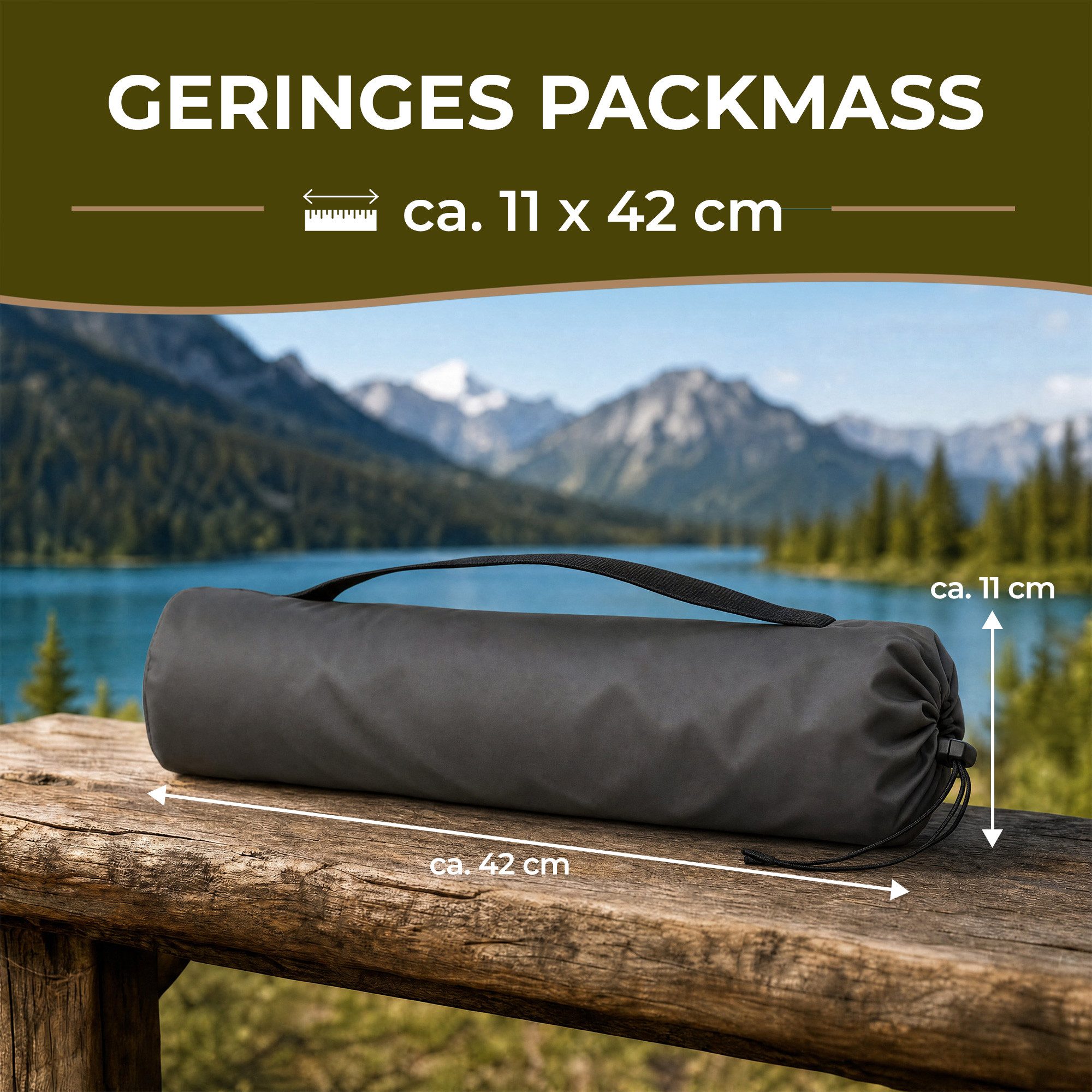 Stagecaptain Klappstuhl TP-334 Klapphocker faltbar für Camping - stabil bis 110 kg (1 St), nur 750 g, inklusive Tragetasche