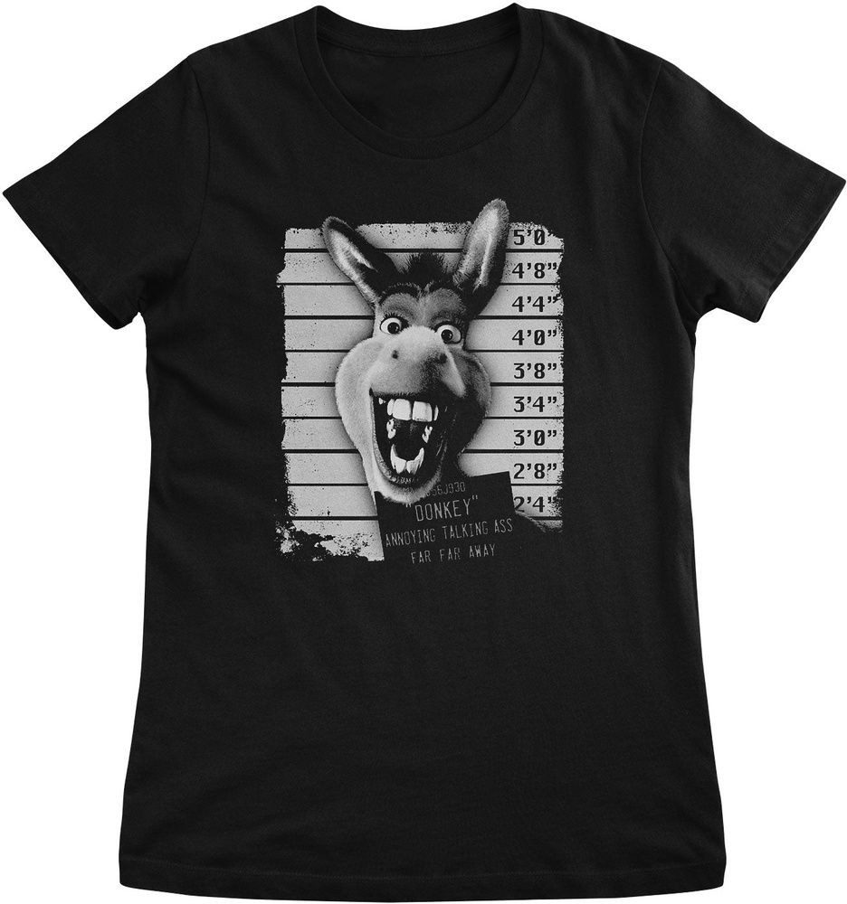 Shrek T-Shirt Donkey MugShot Girly Tee