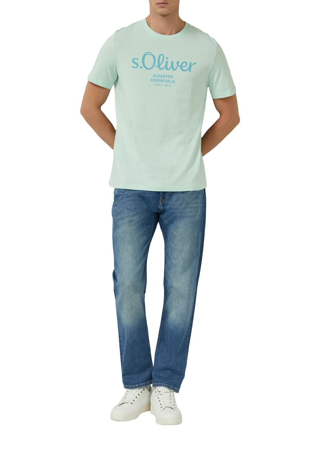 s.Oliver T-Shirt Big Size (2-tlg) Rundhals, kurzarm, Logo-Aufdruck