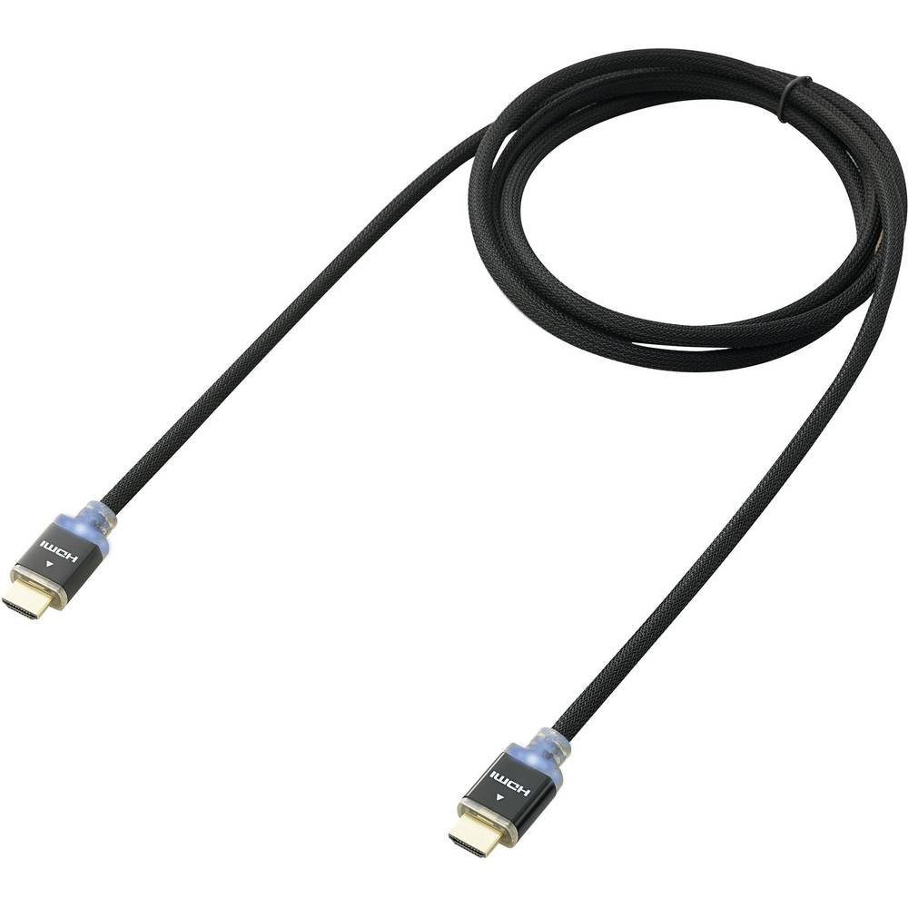 SpeaKa Professional Speaka HDMI Kabel mit LED-Beleuchtung 1 m HDMI-Kabel, (1.00 cm)