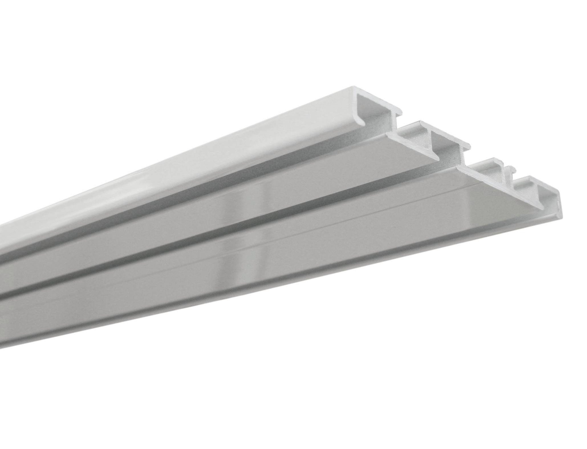 GARDINIA Gardinenstange Aluminium-Vorhangschiene 3-Lauf Weiß günstig online kaufen