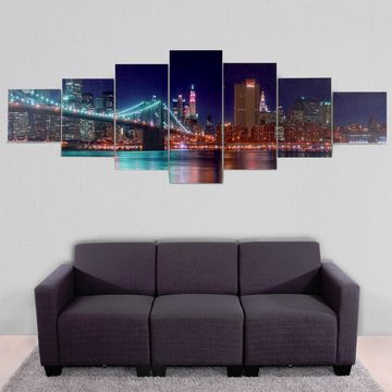 MCW Leinwandbild Leinwandbild H375 XL, New York (7 St), Bildabstand individuell gestaltbar, Kräftige Farben, Modernes Design