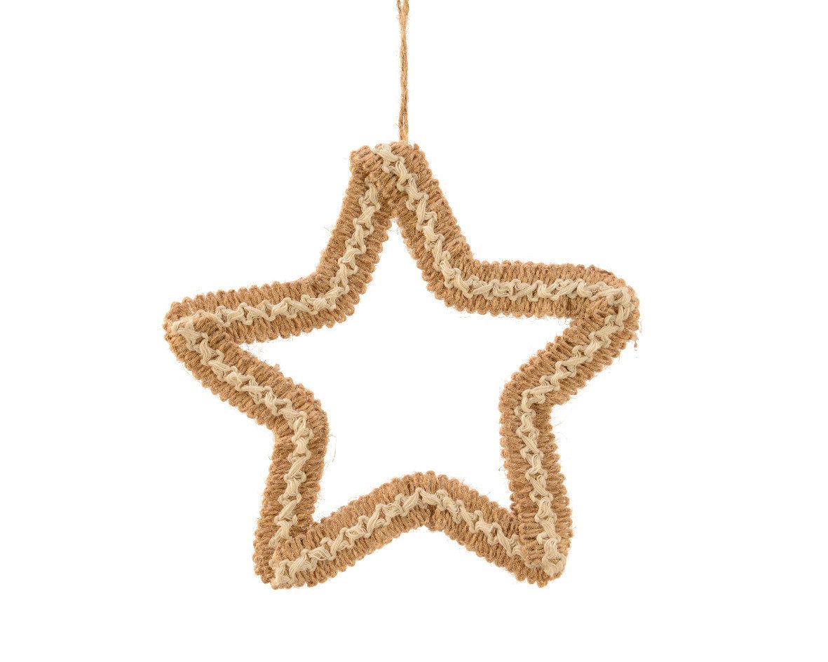 Kaemingk Christbaumschmuck, Christbaumschmuck Stern aus Jute 15cm natur