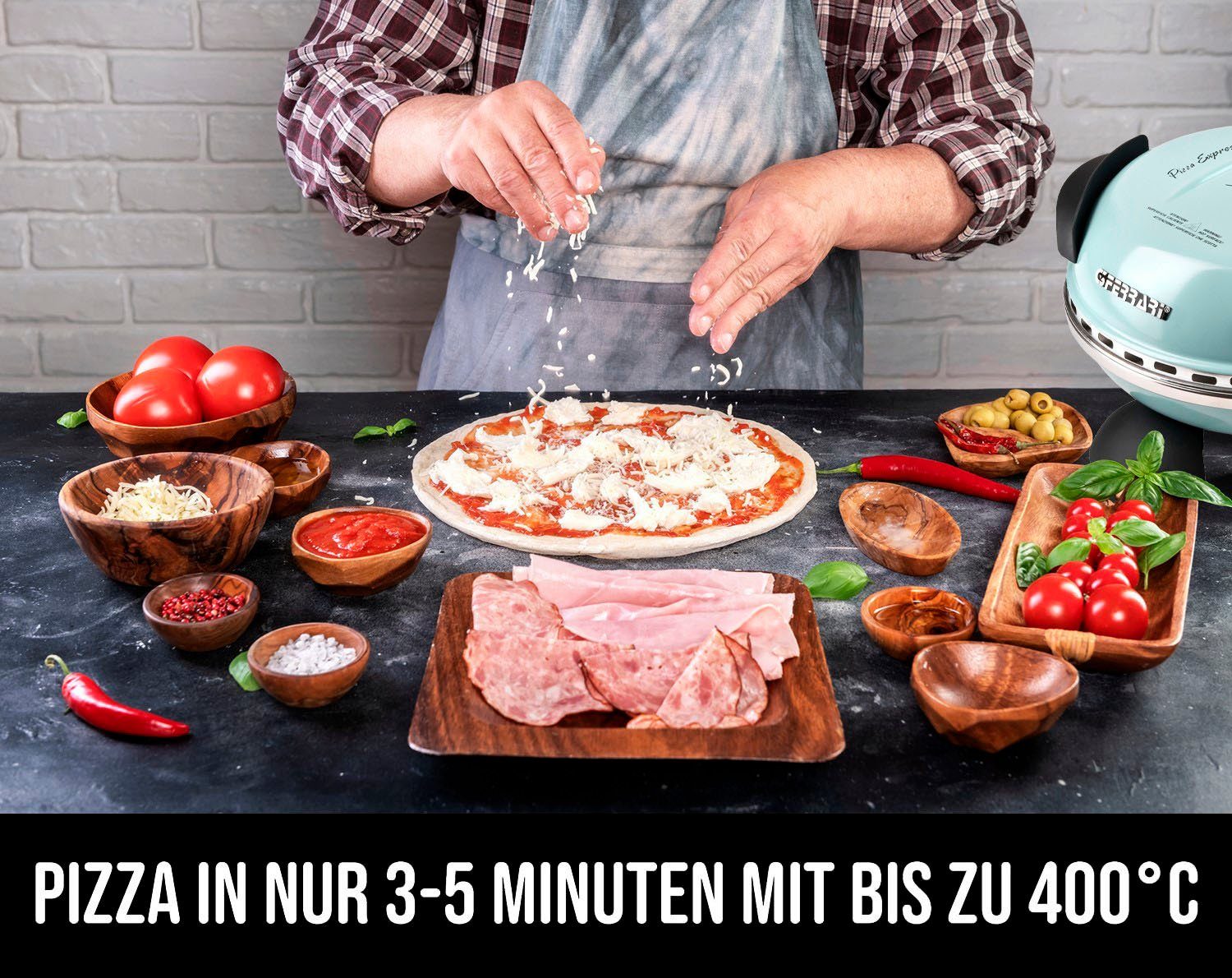 Edition, Grad bis Pizzaofen G1000613 G3Ferrari Limited Naturstein Delizia mit feuerfestem 400