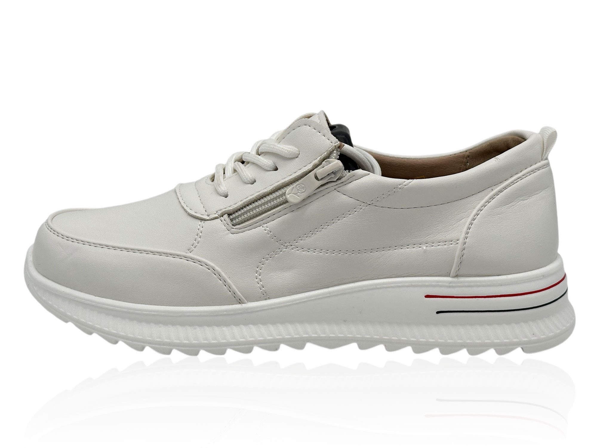 Nowaland Bequeme Damen Halbschuhe mit Reißverschluss und Schnürung Sneaker Leicht, bequem und rutschhemmend für den Alltag