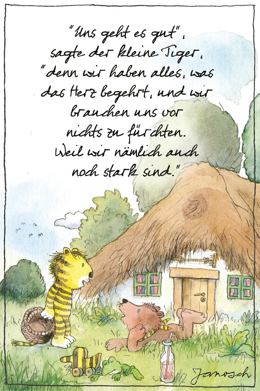 LuckyLinde Wanddekoobjekt Der kleine Bär und der kleine Tiger vor ihrem Hau günstig online kaufen