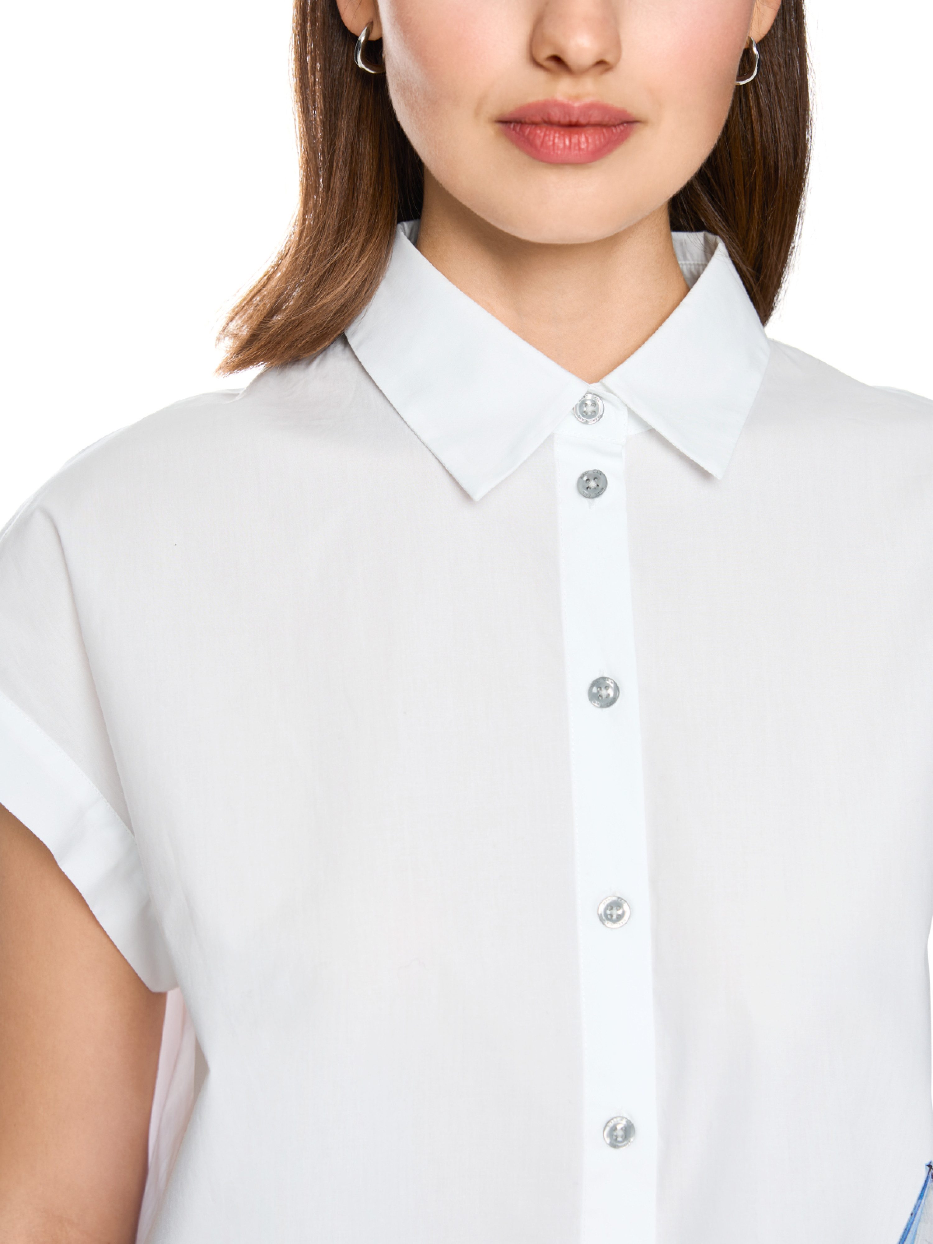 Marc Cain Kurzarmbluse Salty Breeze Premium Damenmode mit maritimem Print günstig online kaufen