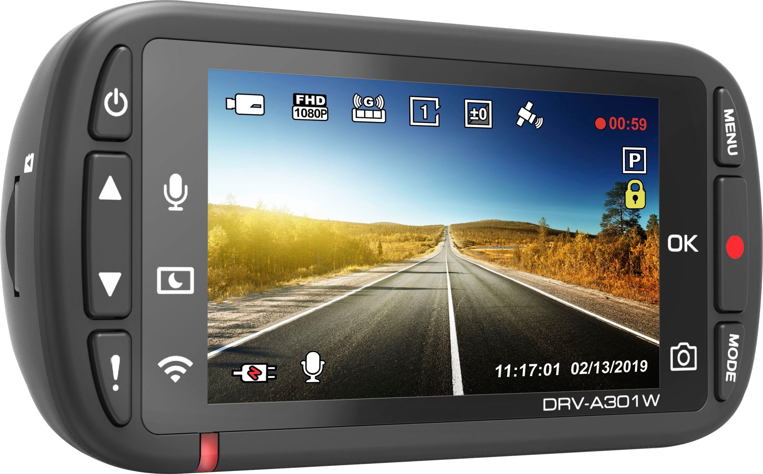 Kenwood DRV-A301W WLAN (Wi-Fi) Dashcam (Full HD