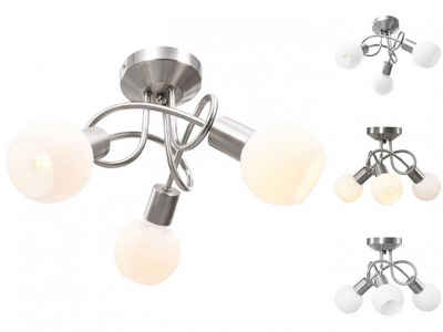 vidaXL Плафони Deckenleuchte mit Keramik-Lampenschirmen für 3 E14 Glühlampen