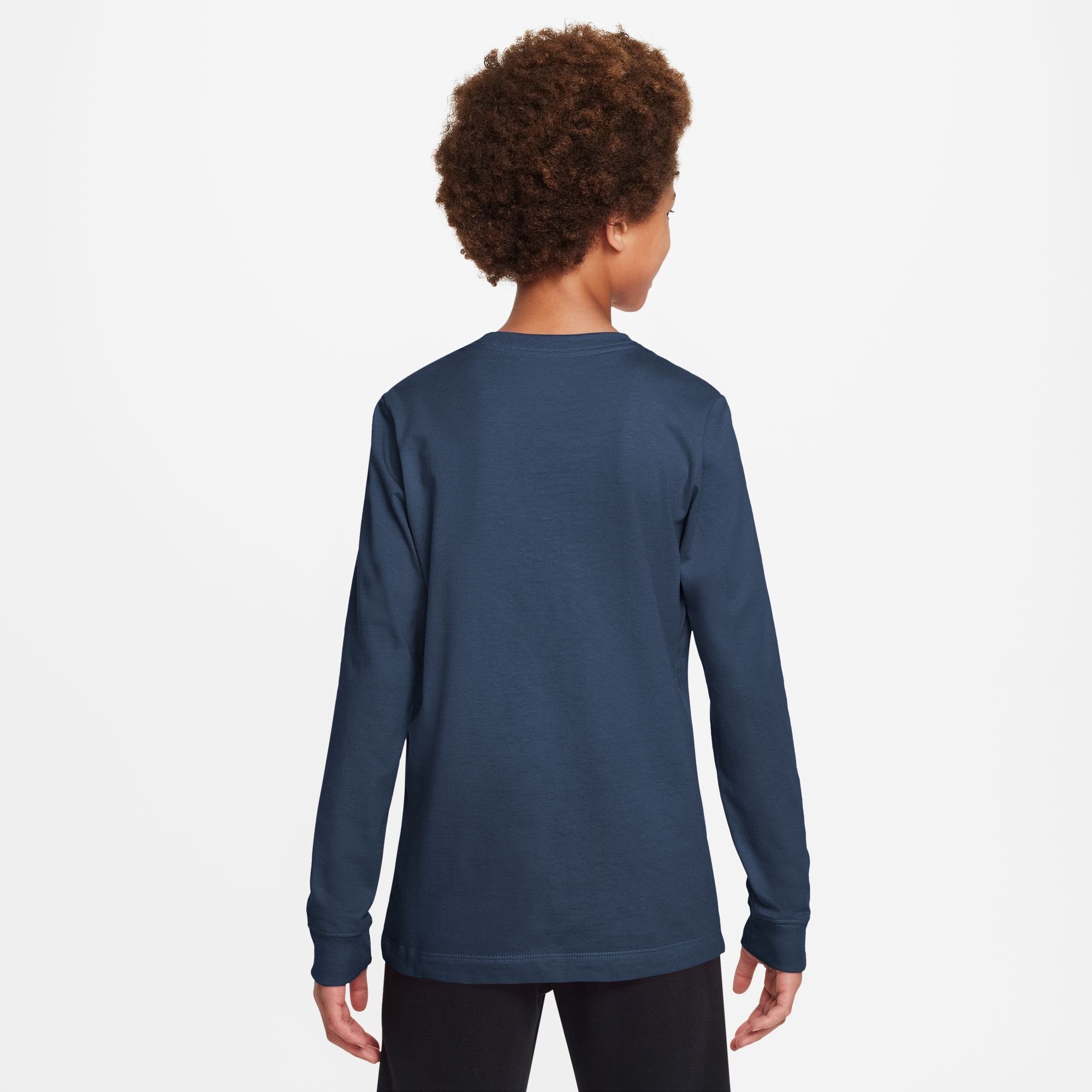 Nike MIDNIGHT T-SHIRT Sportswear NAVY/WHITE Langarmshirt KIDS' BIG LONG-SLEEVE (BOYS)