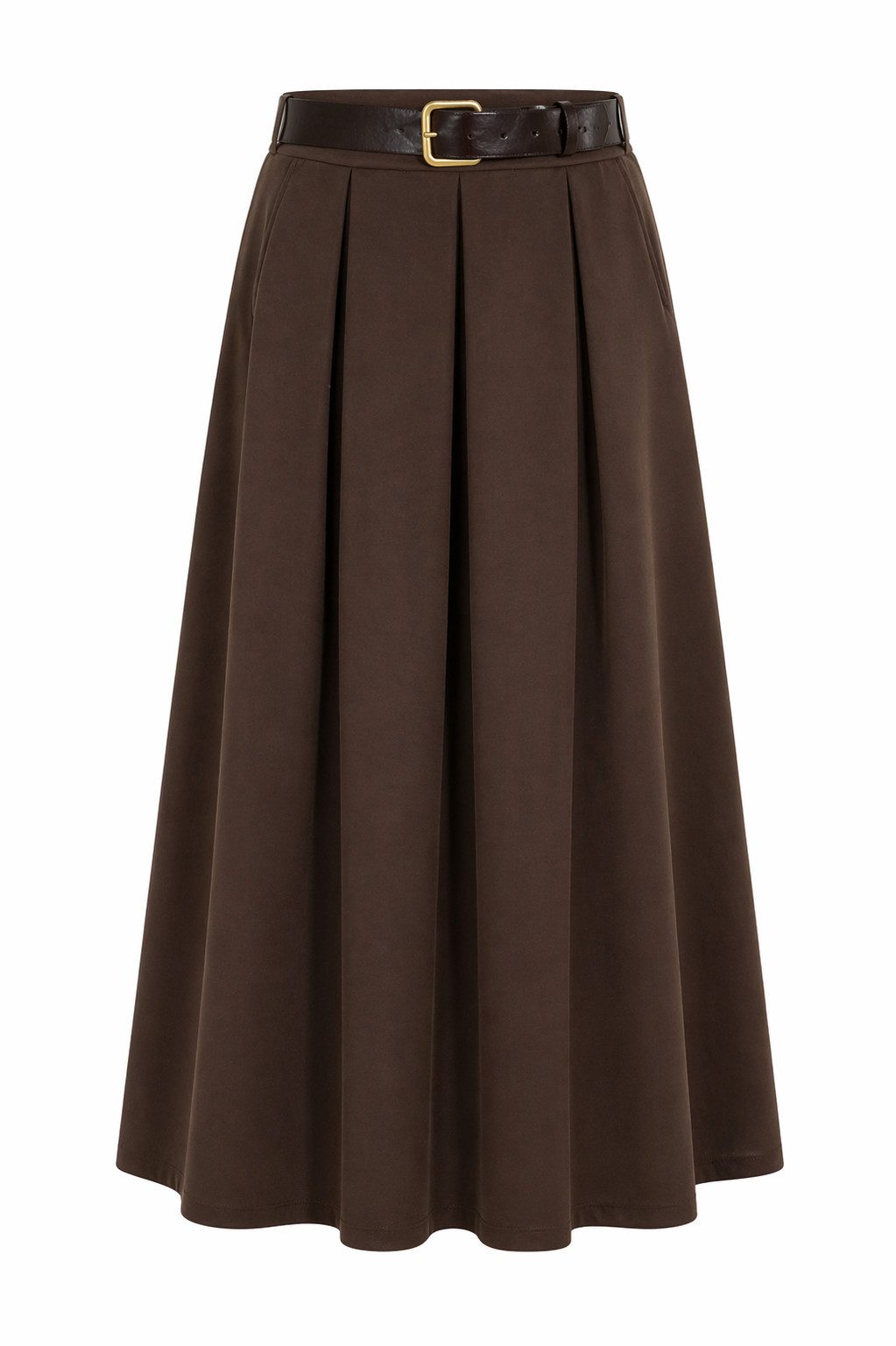 ITALY VIBES A-Linien-Rock - Midirock - Schlupfrock - Rock Damen mit Gürtel - ITALY VIBES One Size / Einheitsgröße - passend für Größe S - XL