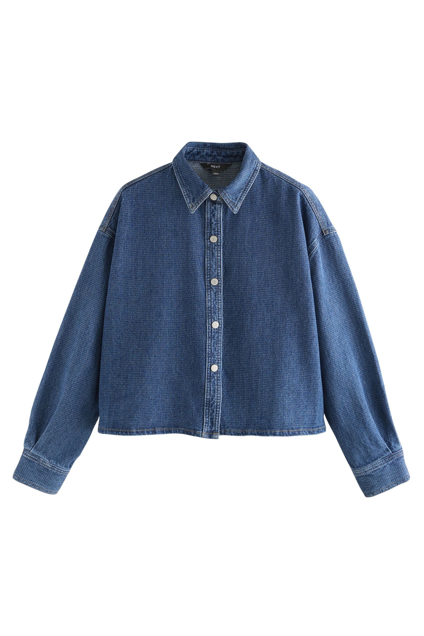 Next Jeansbluse Verkürztes Hemd mit Karomuster (1-tlg) günstig online kaufen