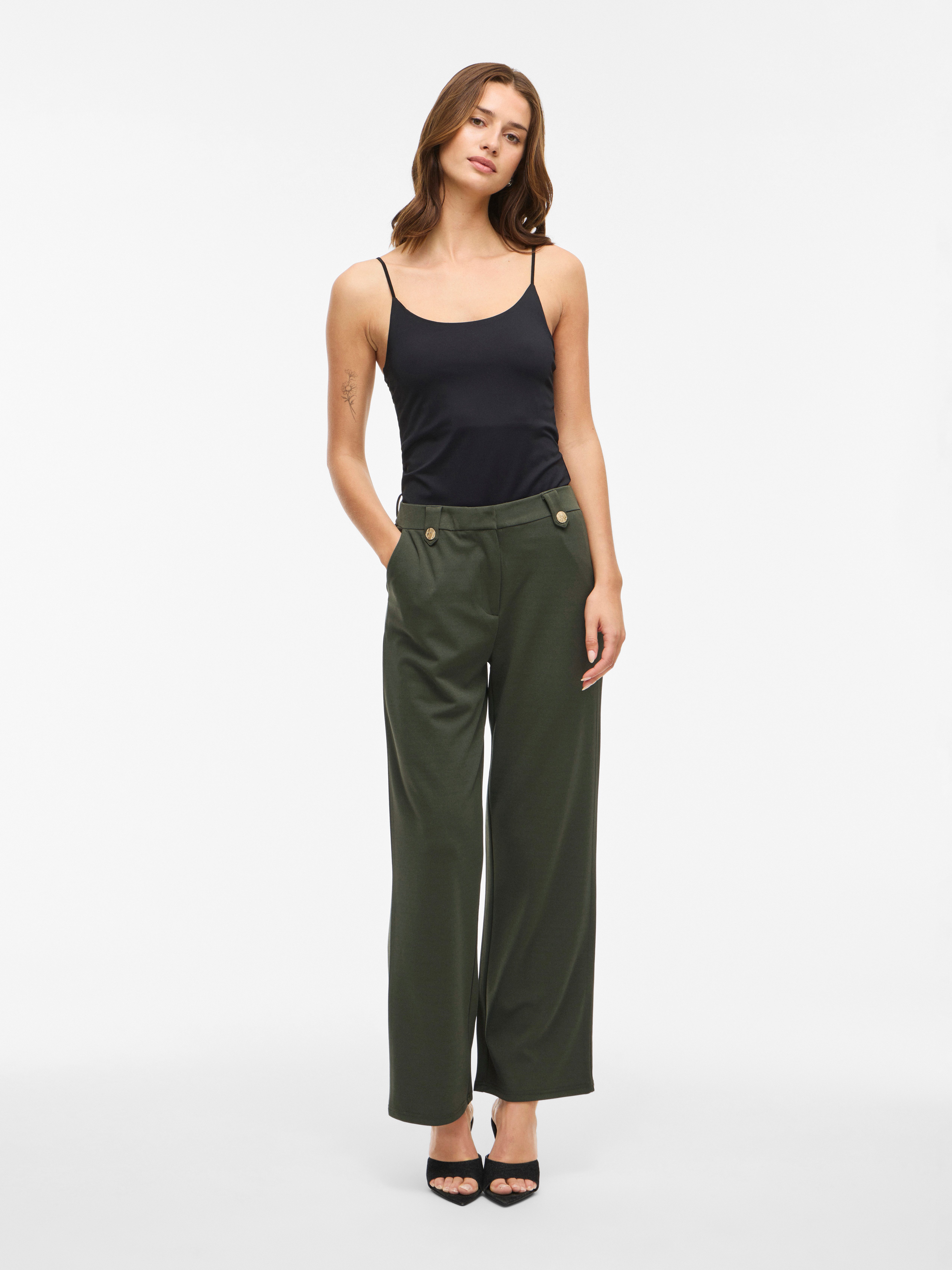 Vila Anzughose VICLUA HW WIDE BUTTON PANTS- NOOS