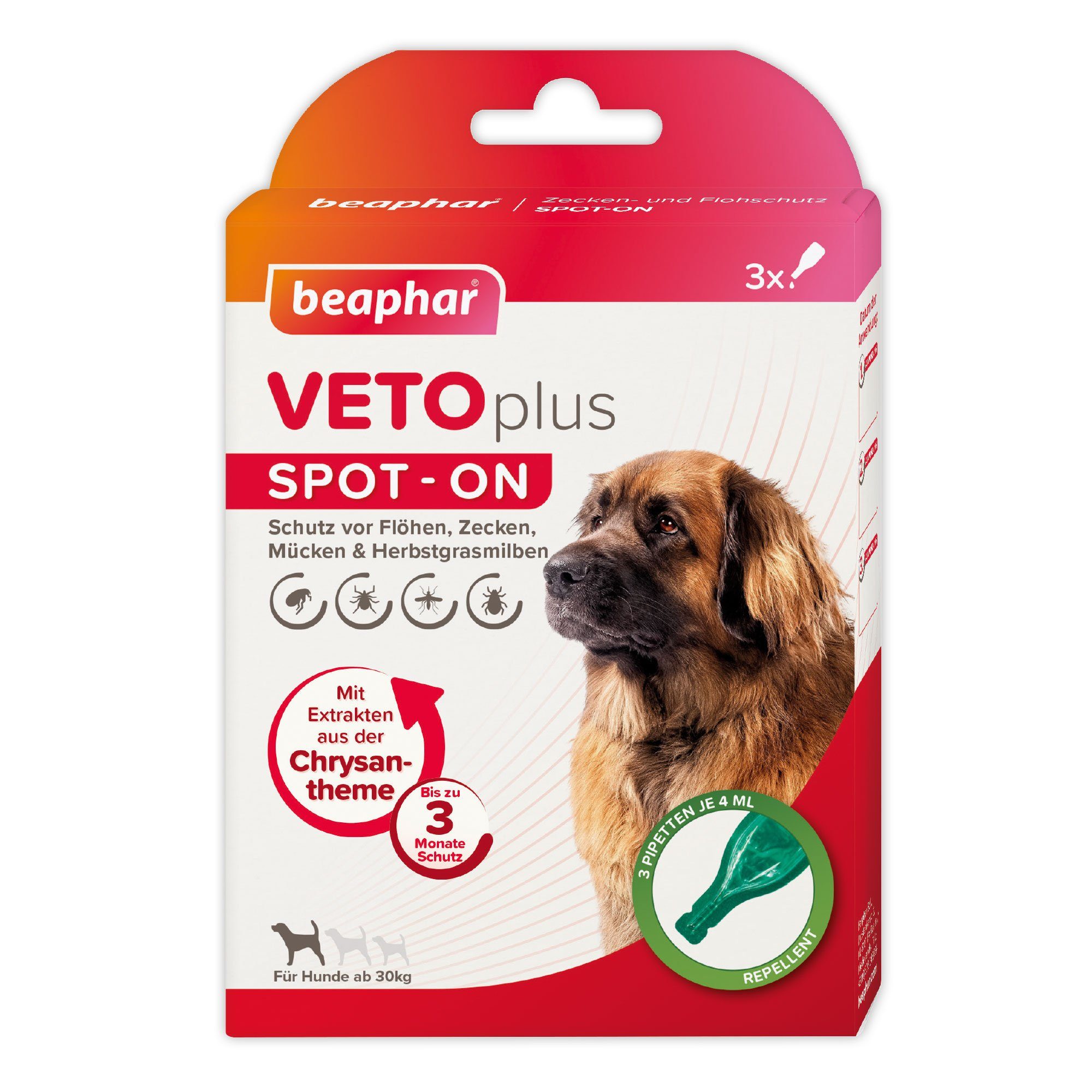 Zeckenschutzmittel Beaphar VETOplus SPOT-ON für große Hunde über 30 kg