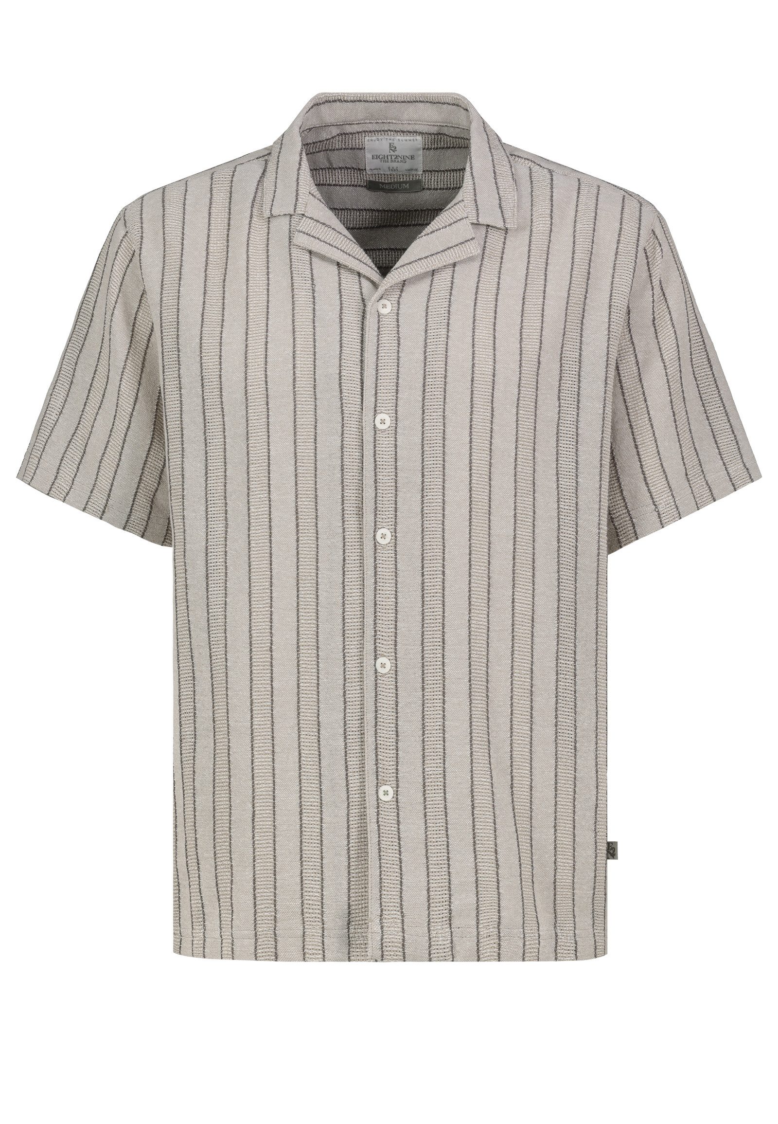 Eight2Nine Kurzarmhemd Herren Kurzes Jacquard Hemd Retro Hemd, Rautenmuster