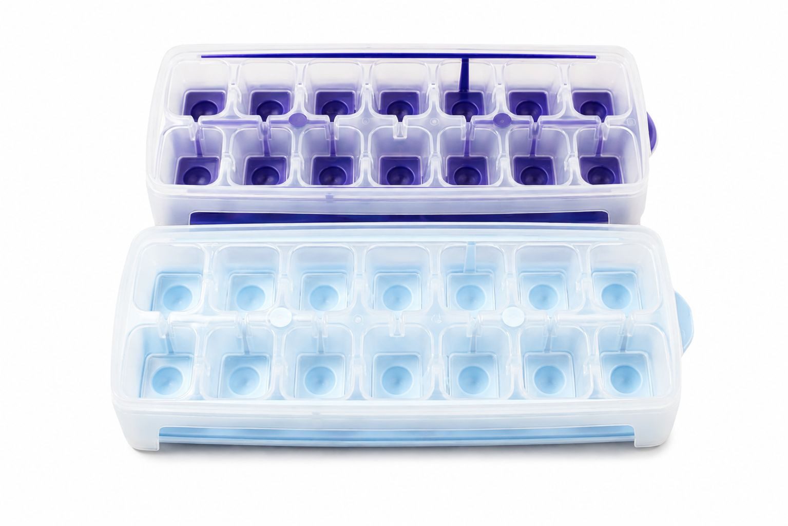 TUPPERWARE Eiswürfelform Eiswürfler lila-weiß + himmelblau