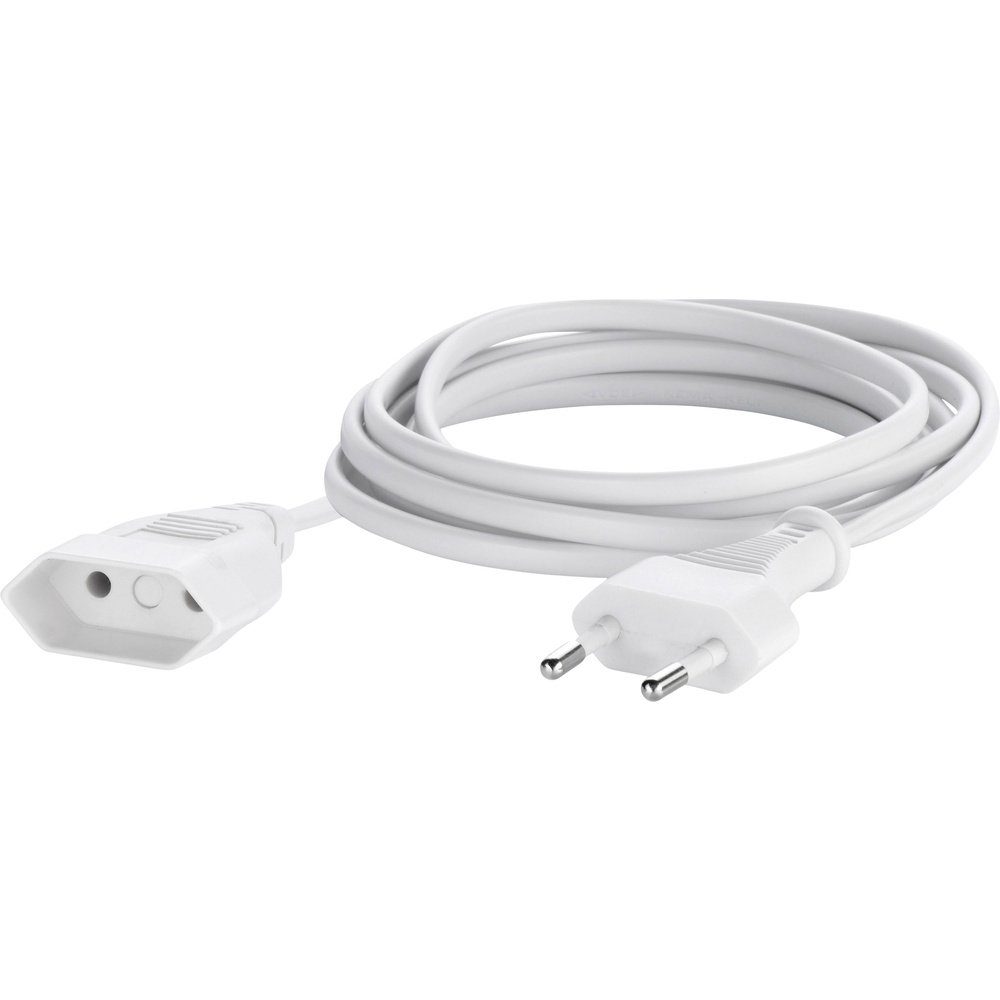 Sygonix Sygonix SY-5042684 Strom Verlängerungskabel 2.5 A Weiß 2.00 m H03VVH2 Verlängerungskabel, (200.00 cm)