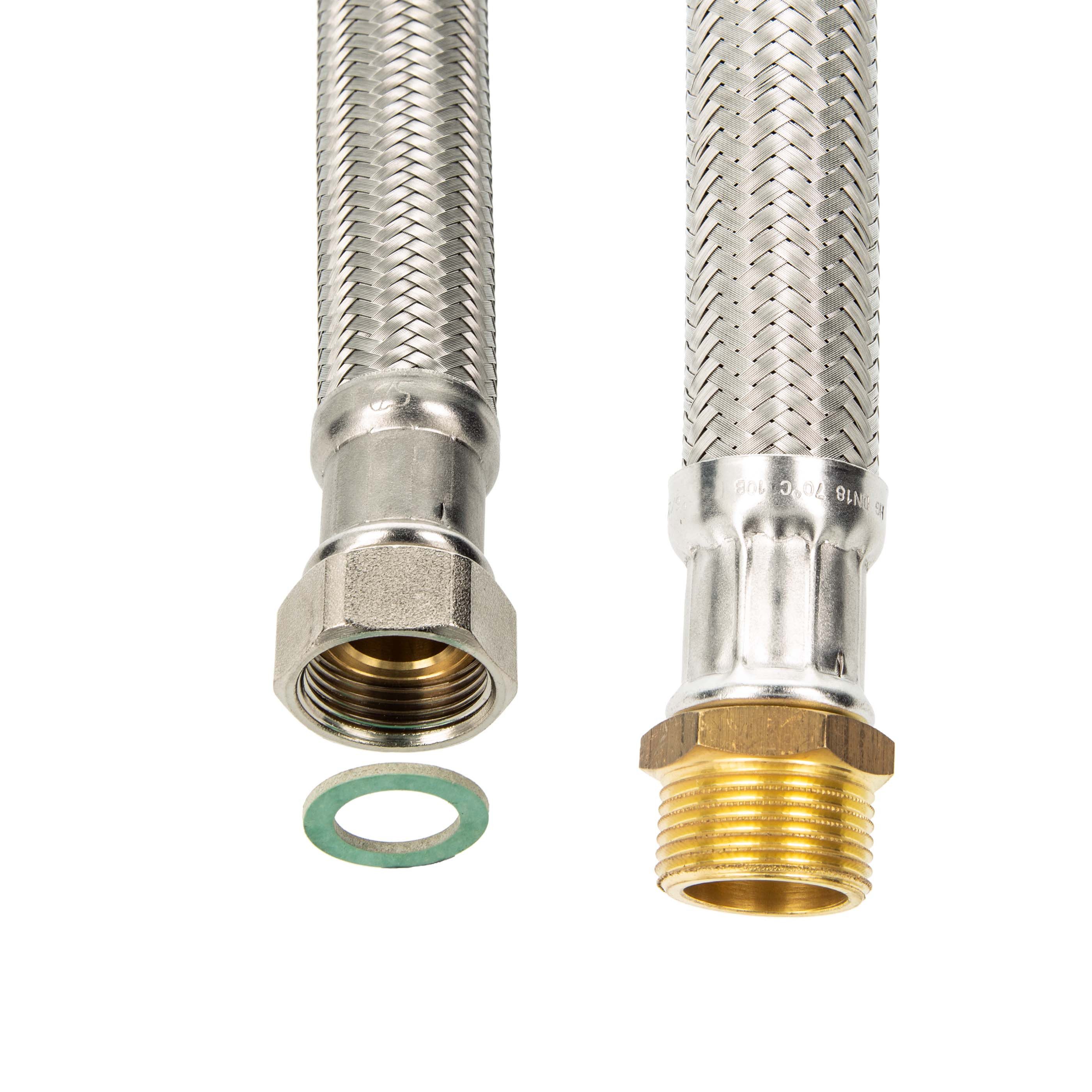 tecuro Flexschlauch Flexschlauch 1 1/4 Zoll - DN 32 - für Sanitär & Heizung - KTW-A DVGW