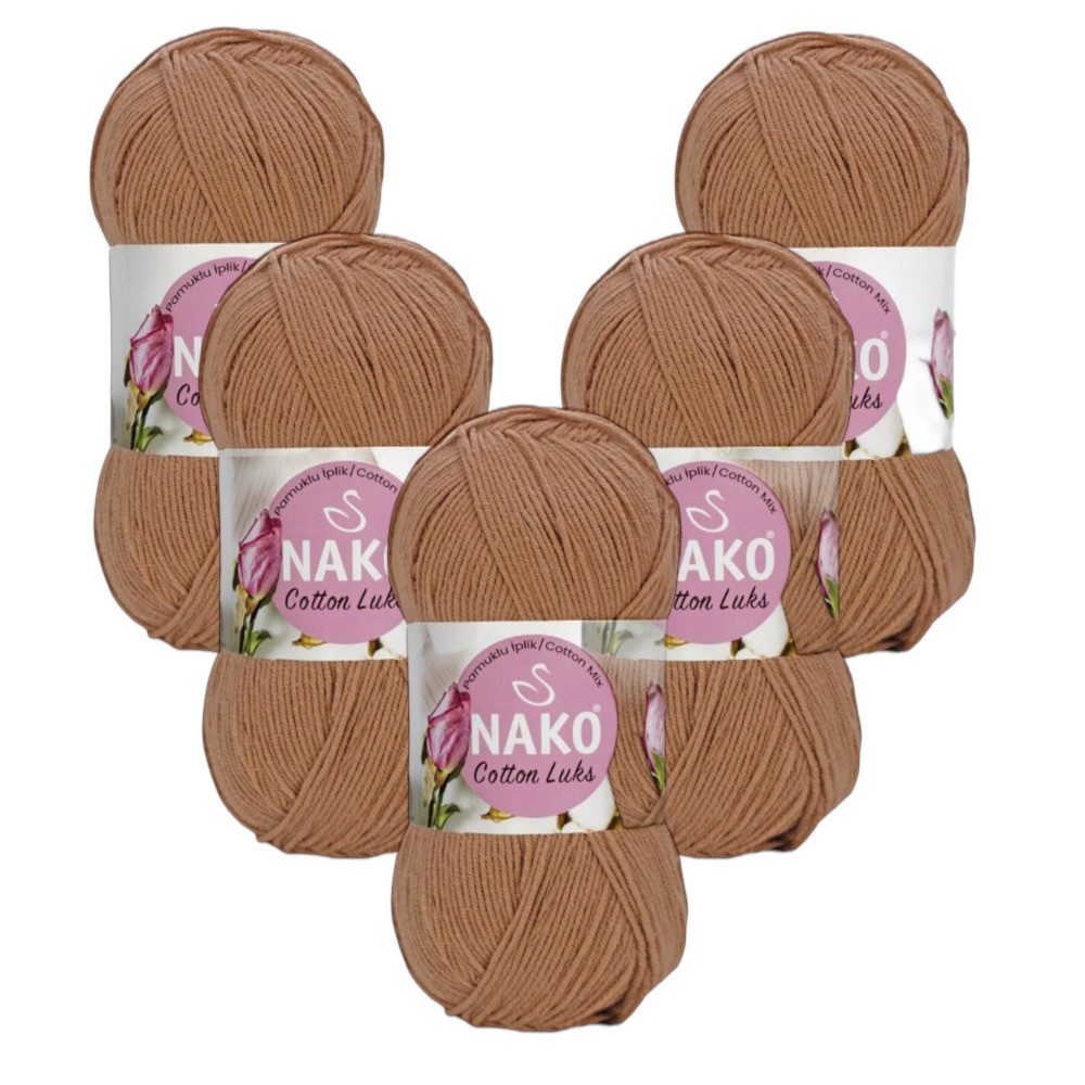 NAKO 5 x NAKO Cotton Luks Häkelwolle, 330 m