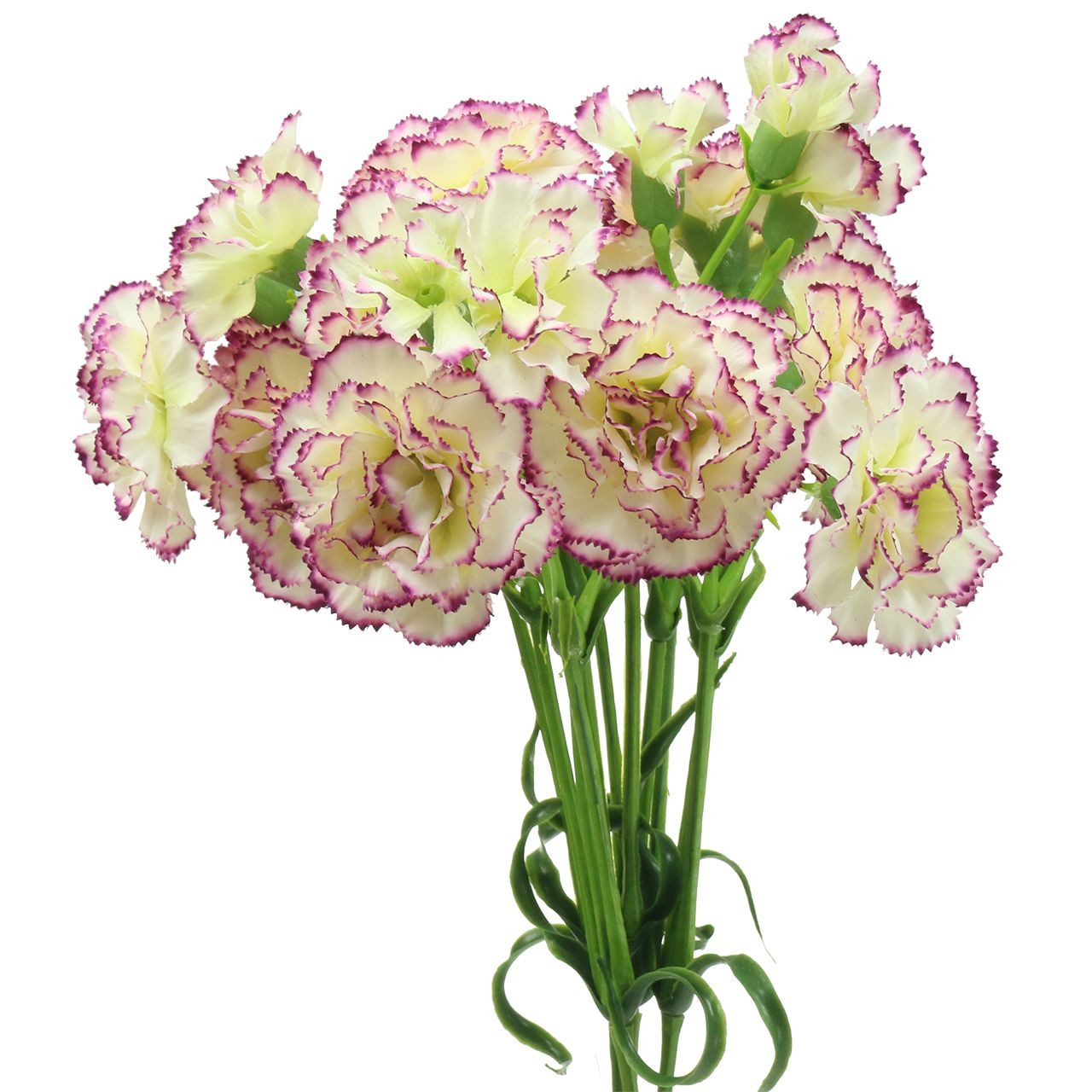 Kunstblume Romantische Künstliche Nelken Weiß-Lila 64cm, günstig online kaufen