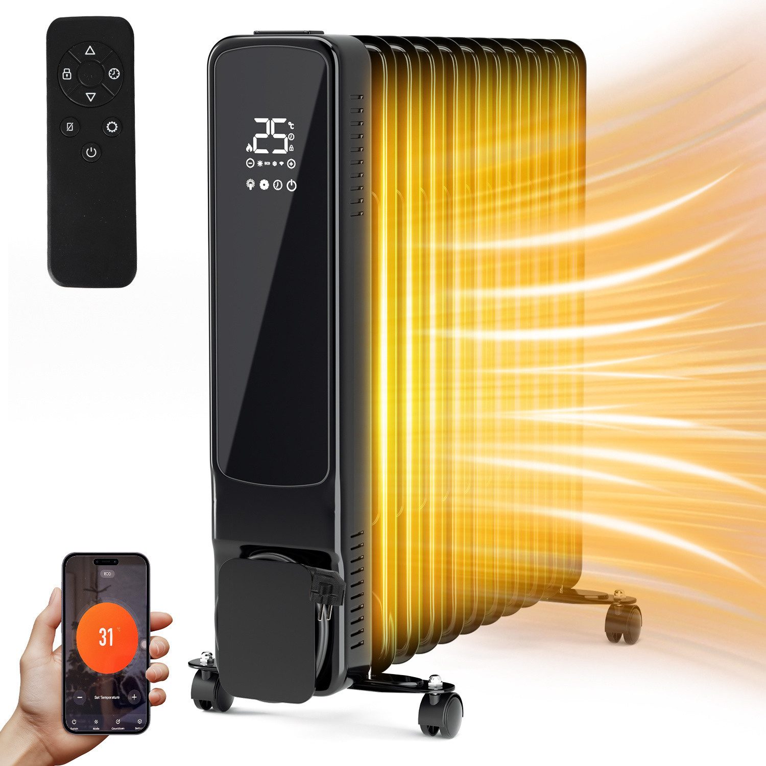 Clanmacy Ölradiator 2500W 11 Rippen mit günstig online kaufen