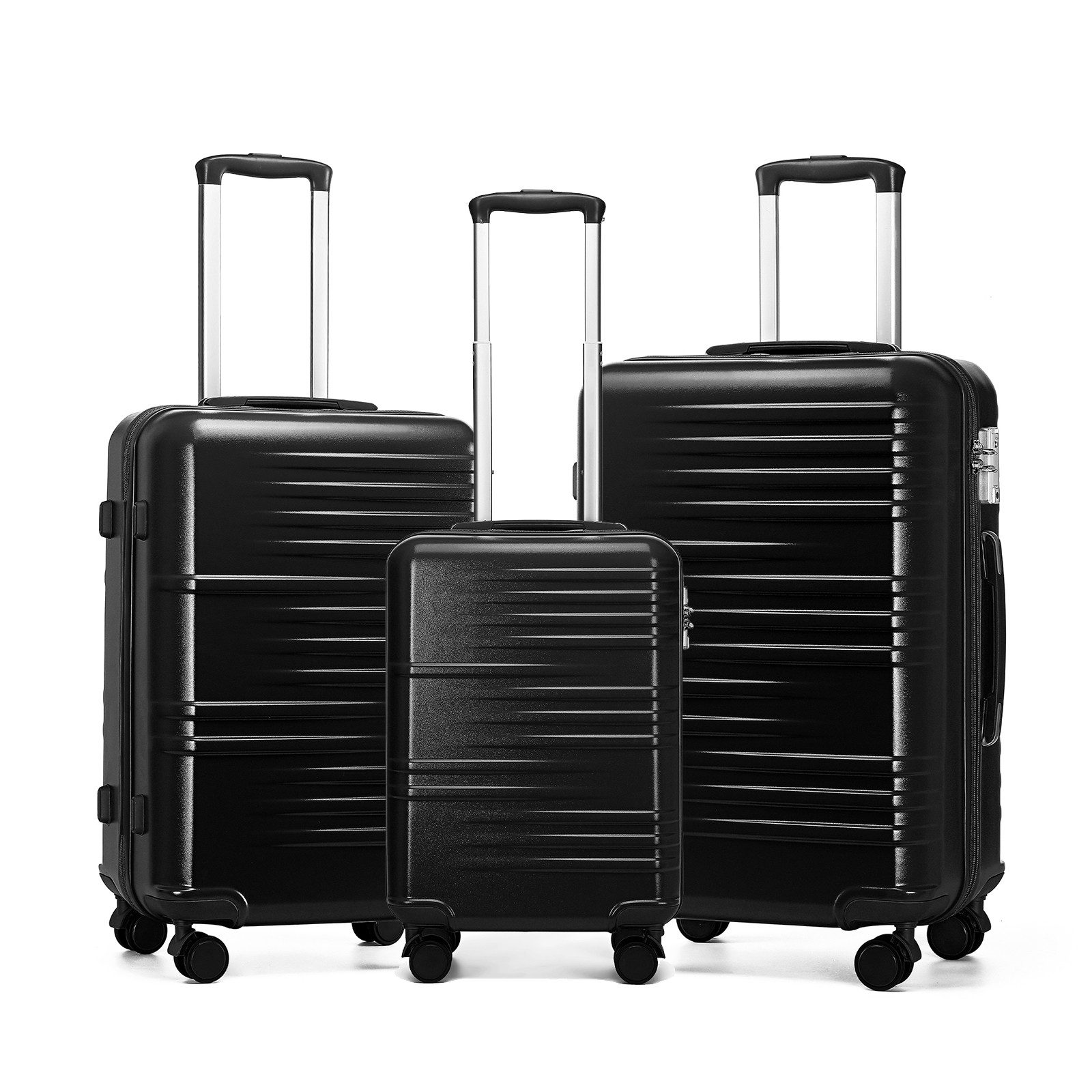 British Traveller Hartschalen-Trolley Reisekoffer Hartschalenkoffer mit 8 Spinnerrädern, TSA-Schloss, ABS+PC