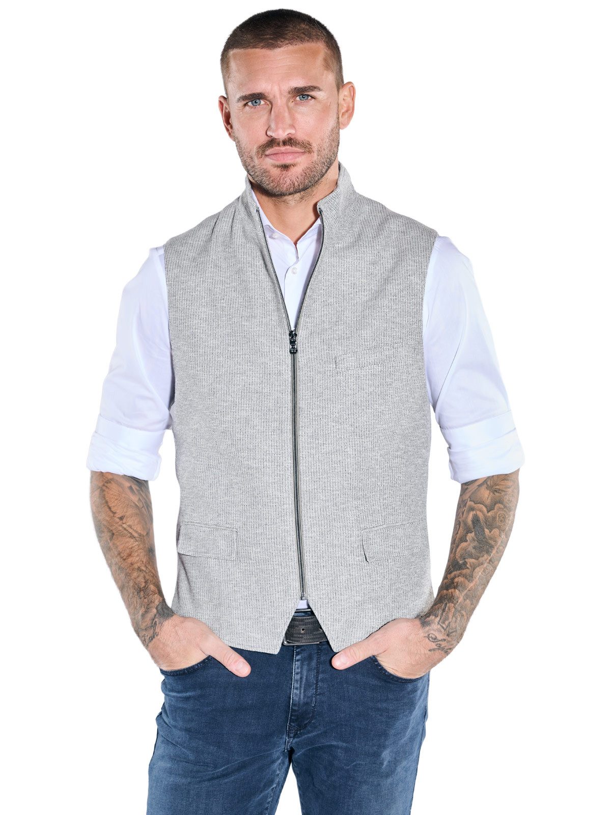 emilio adani Anzugweste Herren Sakkoweste, Silbergrau