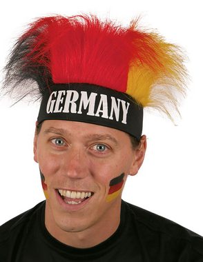 Karneval-Klamotten Kostüm Schnurrbart mit Perücke Deutschland Fußball, Weltmeisterschaft WM EM Fan Artikel Fußball Party