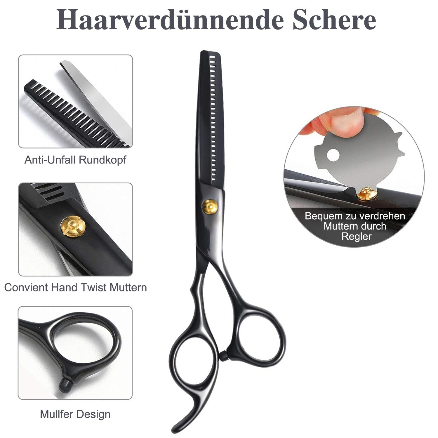 OSTWOLKE Haarschere 10er/13er Haarscheren-Set Friseurschere Haarschneideschere, (13-tlg), mit Friseurumhang