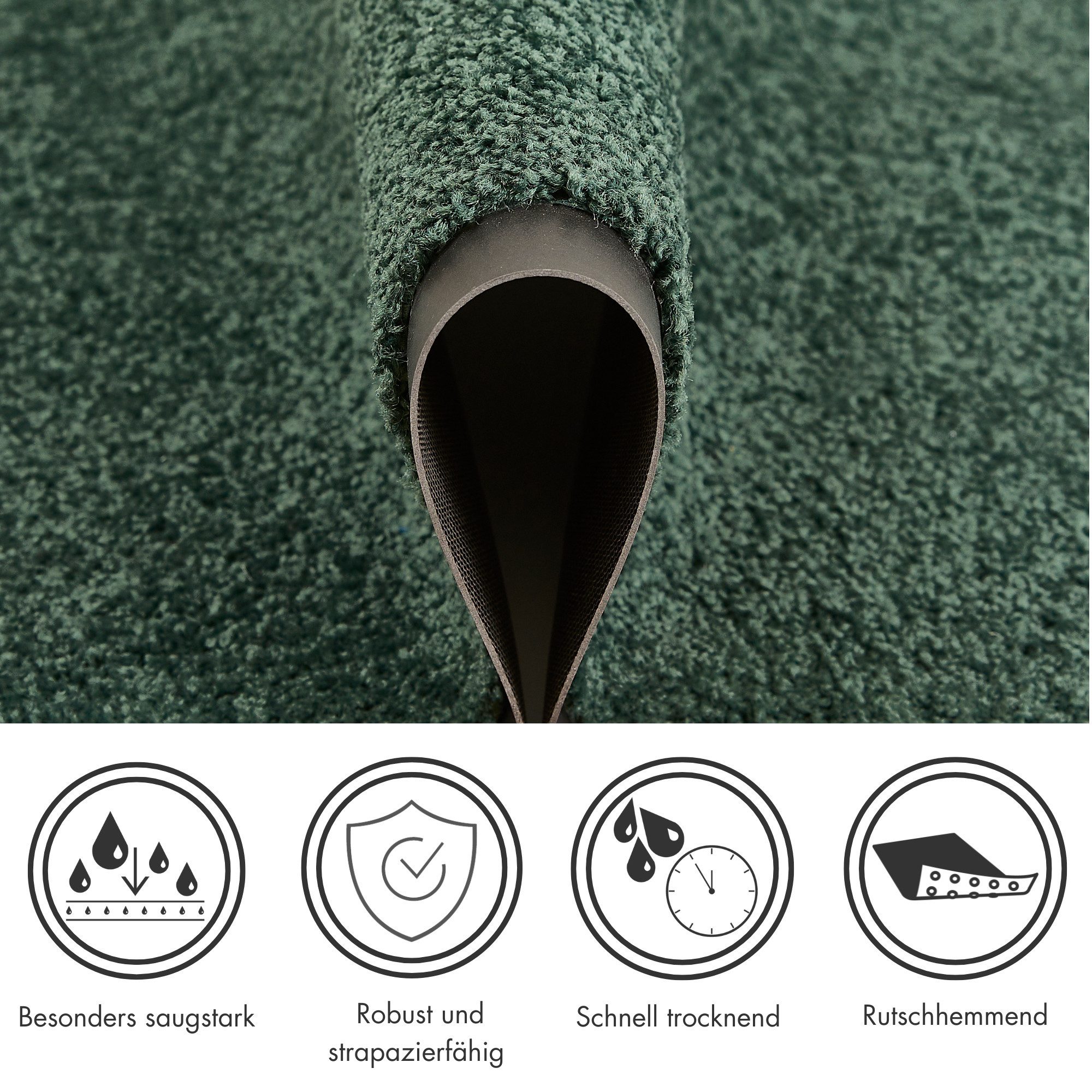 Andiamo Fußmatte Verdi, rechteckig, Höhe: 6 mm, Schmutzfangmatte, Eingangsmatte, rutschfest, strapazierfähig – Bild 3 von 5
