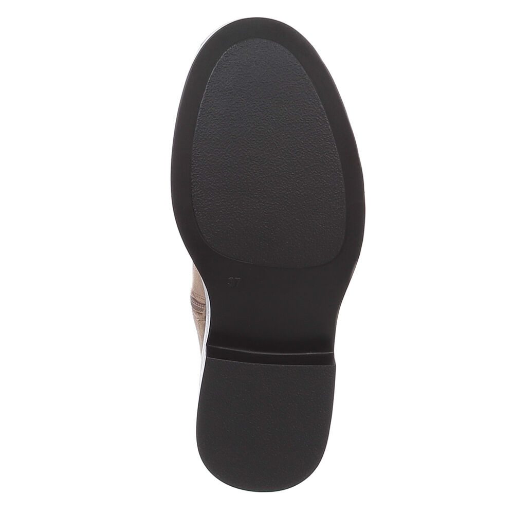 Ital-Design Damen Hoher Stiefel mit Schnalle und Blocksohle Stiefel (92268974) Blockabsatz Flache Stiefel in Hellbraun