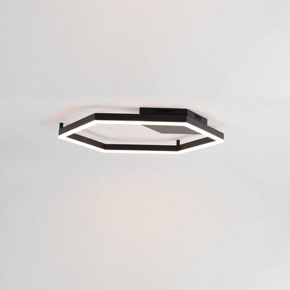 modern Warmweiß LED Aluminium, s.luce Hexa eckig Deckenlampe flach Deckenleuchte