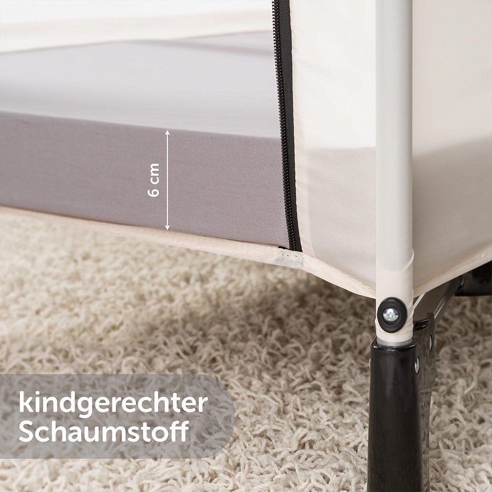 Reisebett-Matratzen Komfort - Grau, Alvi®, 6 cm hoch, Reisebettmatratze 60x120 cm Matratze für Baby Reisebett atmungsaktiv