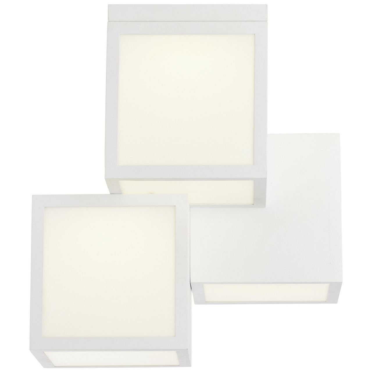 Brilliant Deckenleuchte Cubix, 3000K, Deckenleuchte Lampe, Metall/Kunststoff, weiß, 3flg 1x LED Cubix LE 25W